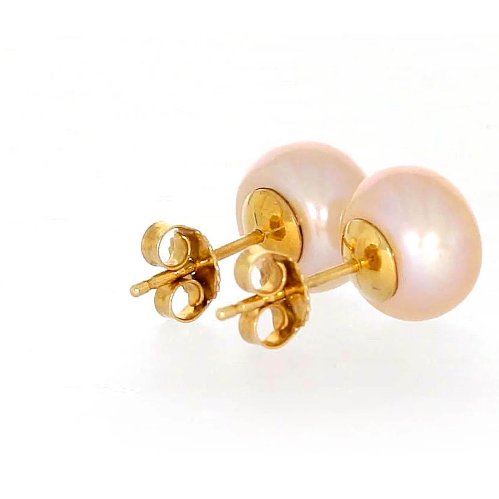 14ct Yellow Gold Freshwater Pearl & Diamond Set Stud Earrings - Image 48