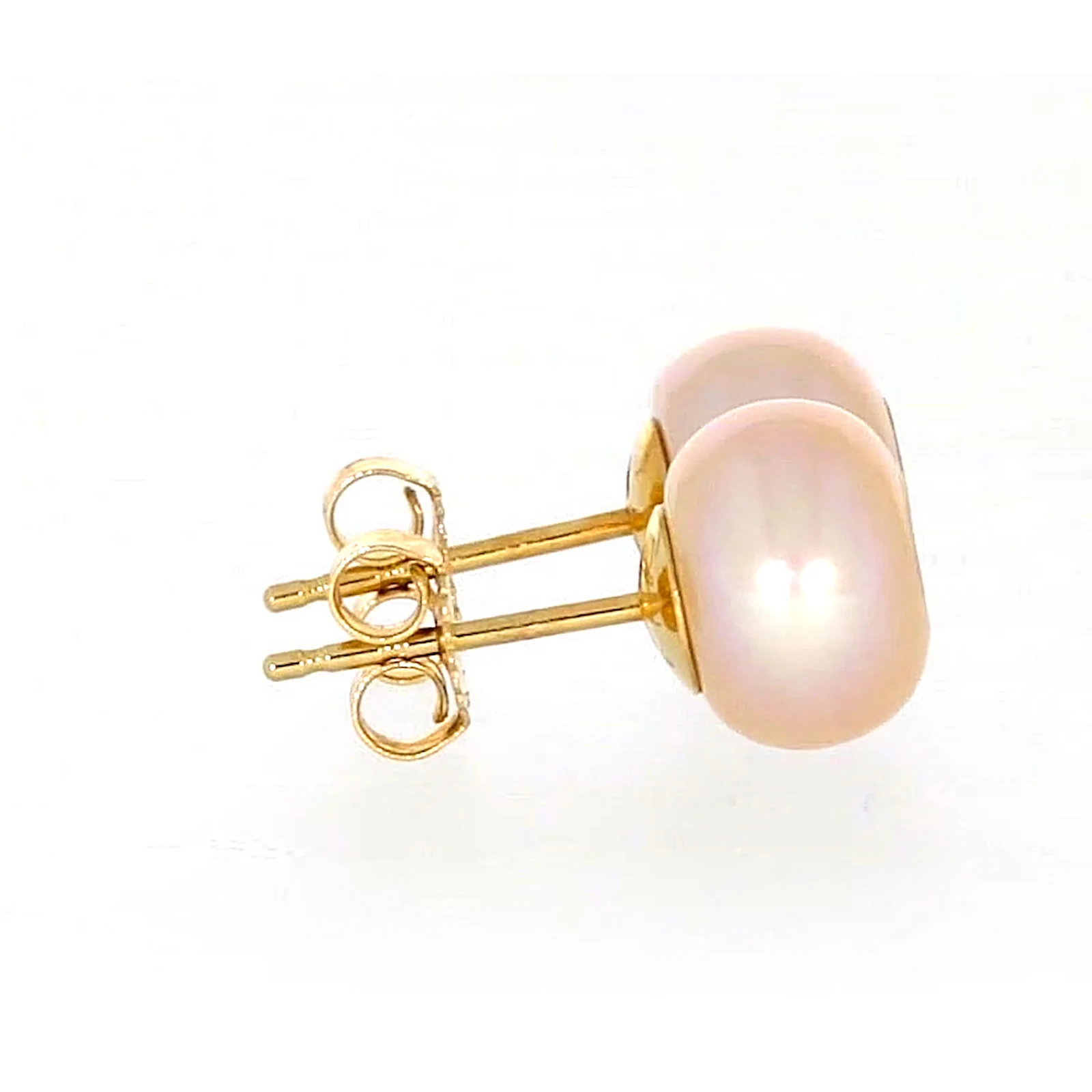 14ct Yellow Gold Freshwater Pearl & Diamond Set Stud Earrings - Image 55