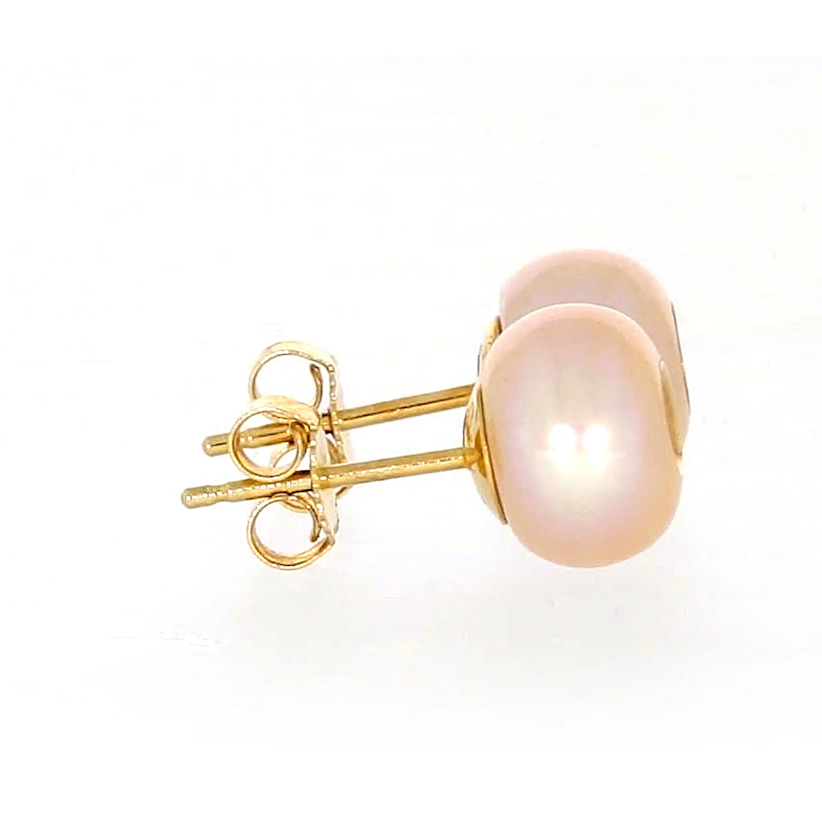 14ct Yellow Gold Freshwater Pearl & Diamond Set Stud Earrings - Image 56