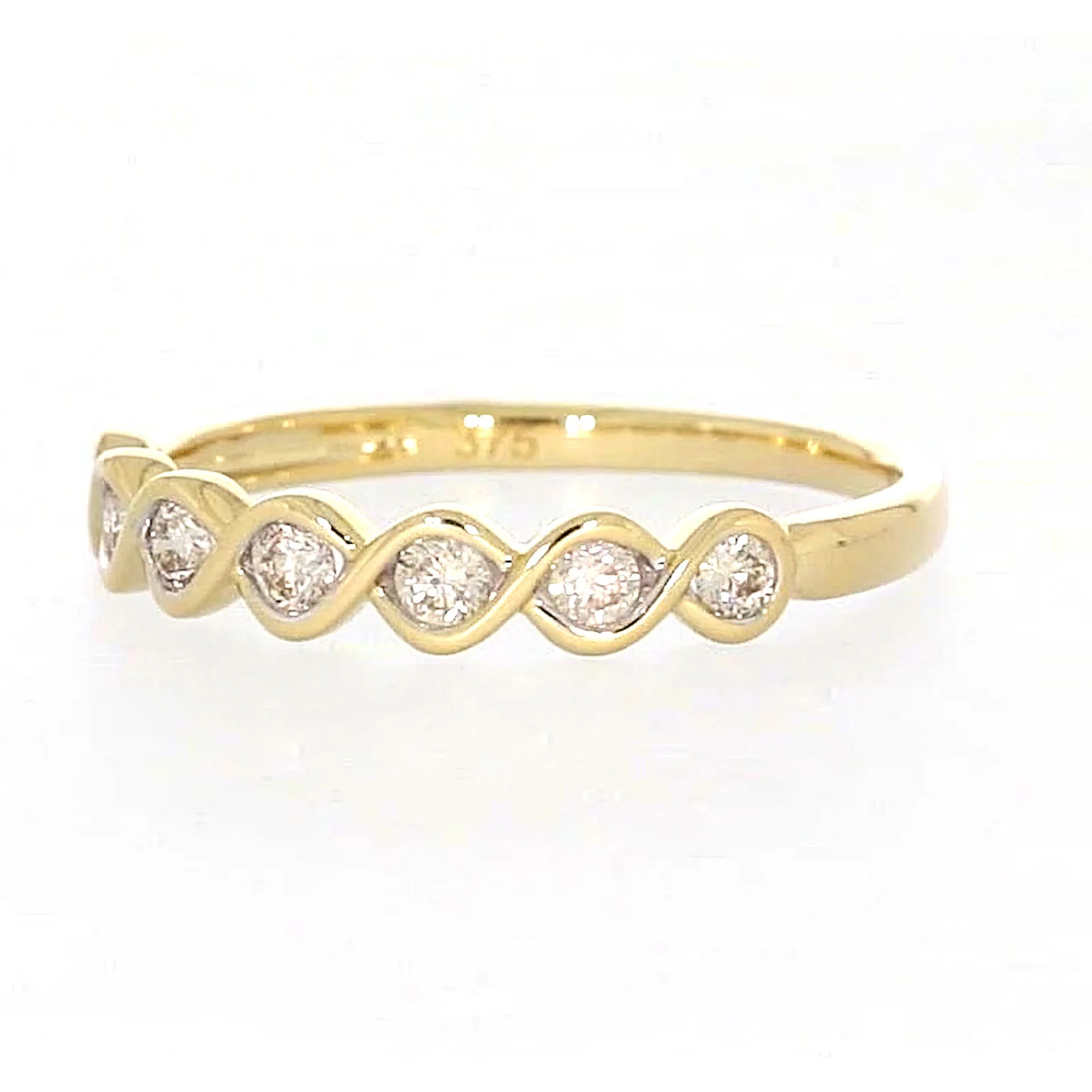 9ct Yellow Gold Round Brilliant Cut with 1/4 CARAT tw of Diamonds Ring - Image 7