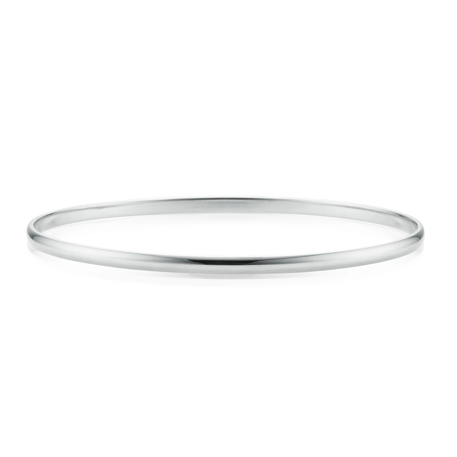 9ct White Gold 63x3mm Solid Bangle