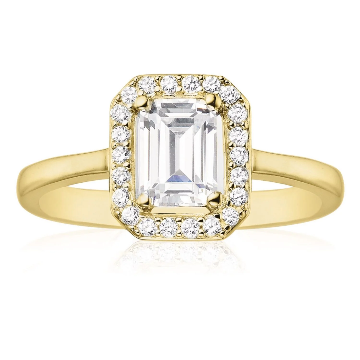 HUSH 9ct Yellow Gold 1.20 Carat tw Diamond Simulants Ring