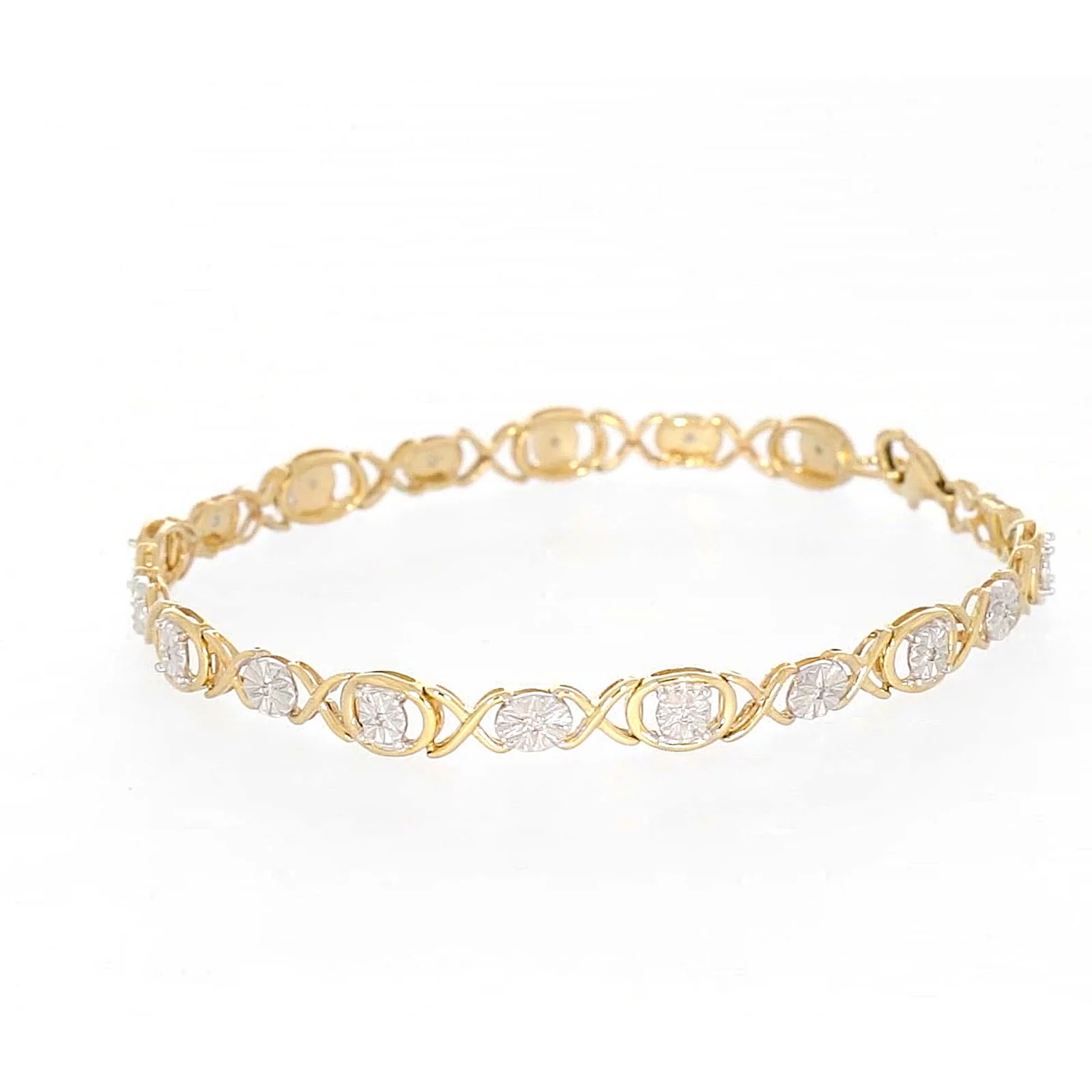 9ct Yellow Gold & Diamond Set Bracelet - Image 12