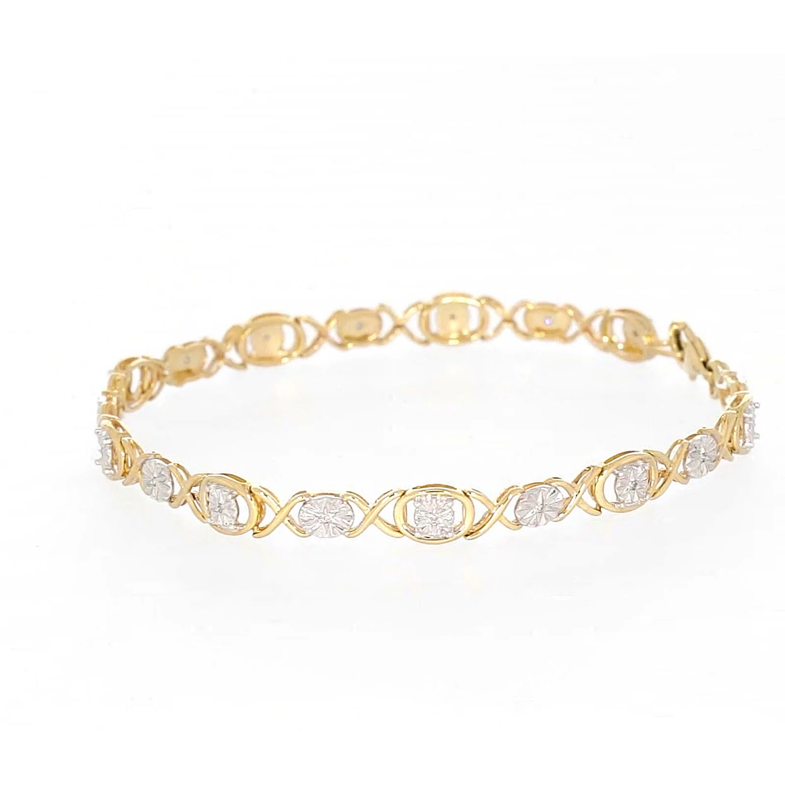 9ct Yellow Gold & Diamond Set Bracelet - Image 14