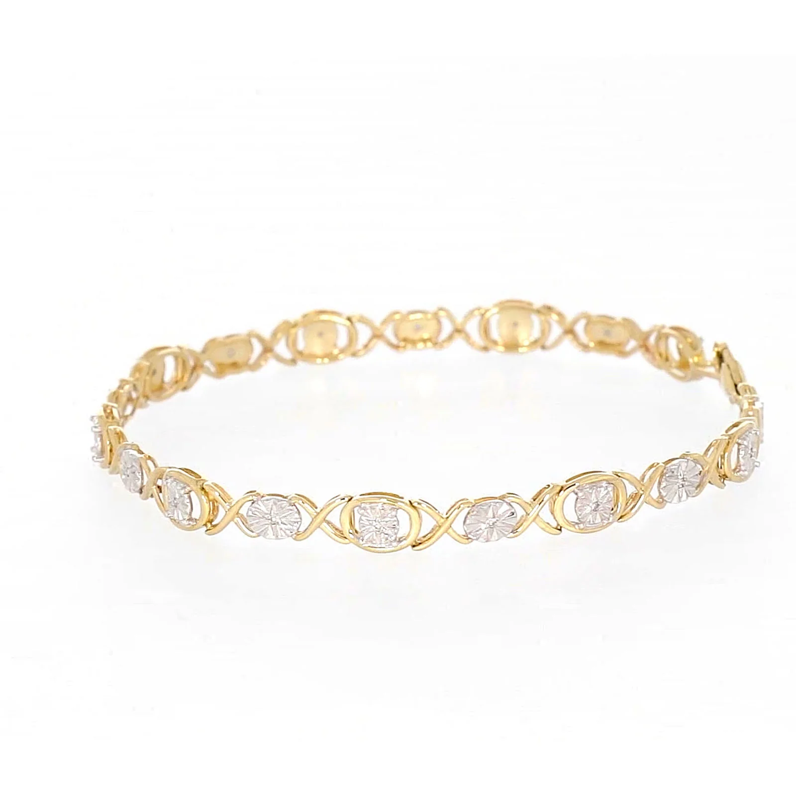 9ct Yellow Gold & Diamond Set Bracelet - Image 16
