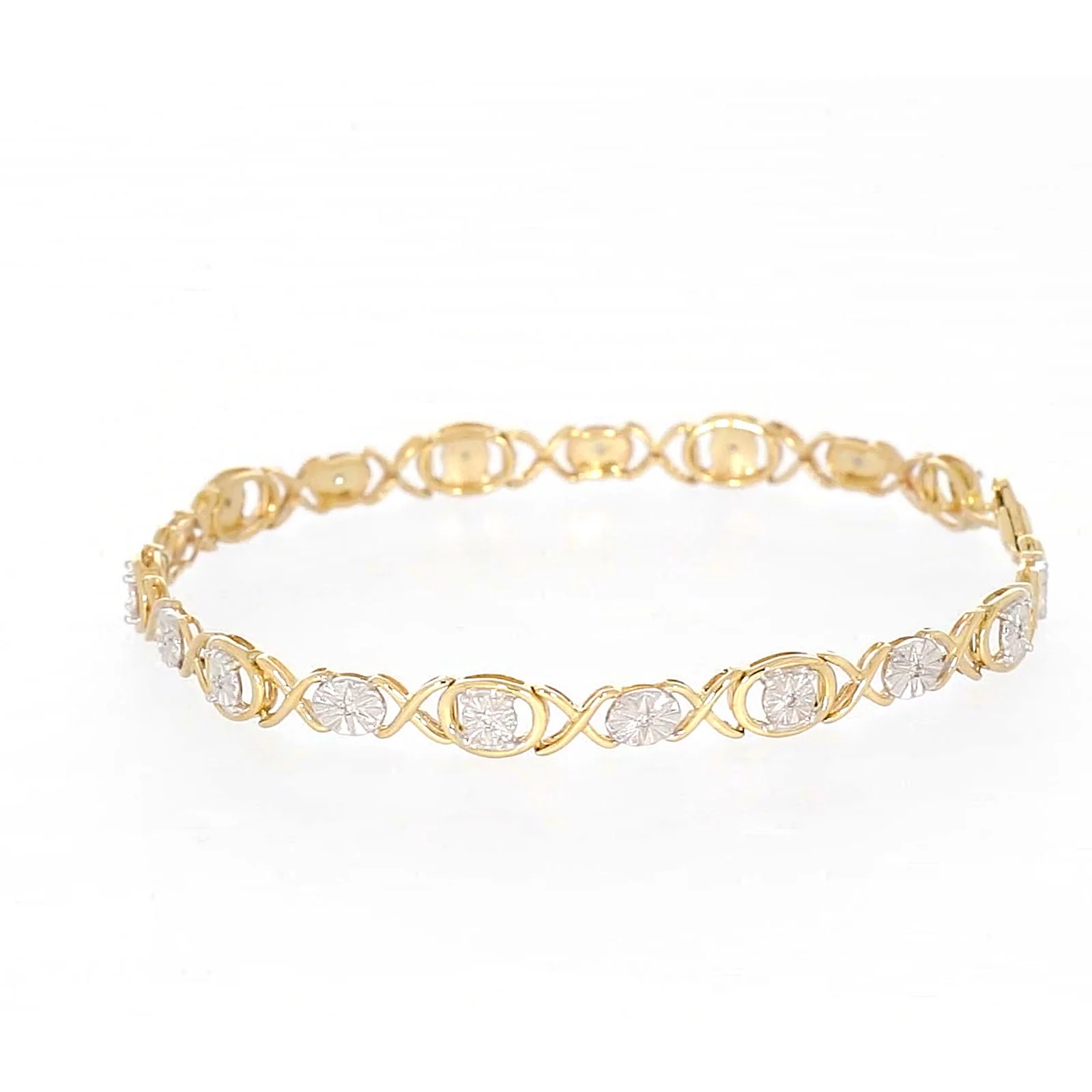 9ct Yellow Gold & Diamond Set Bracelet - Image 17
