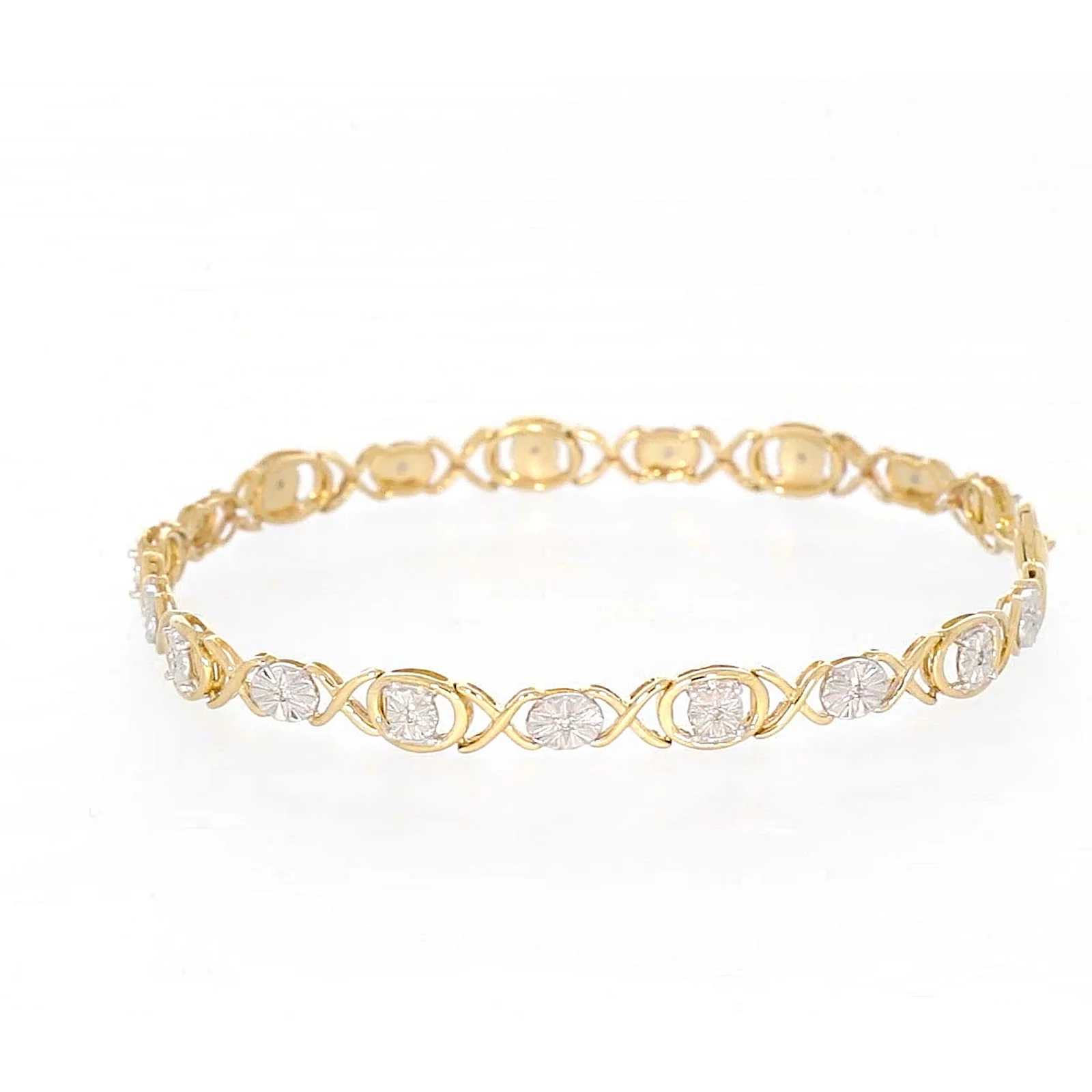 9ct Yellow Gold & Diamond Set Bracelet - Image 19