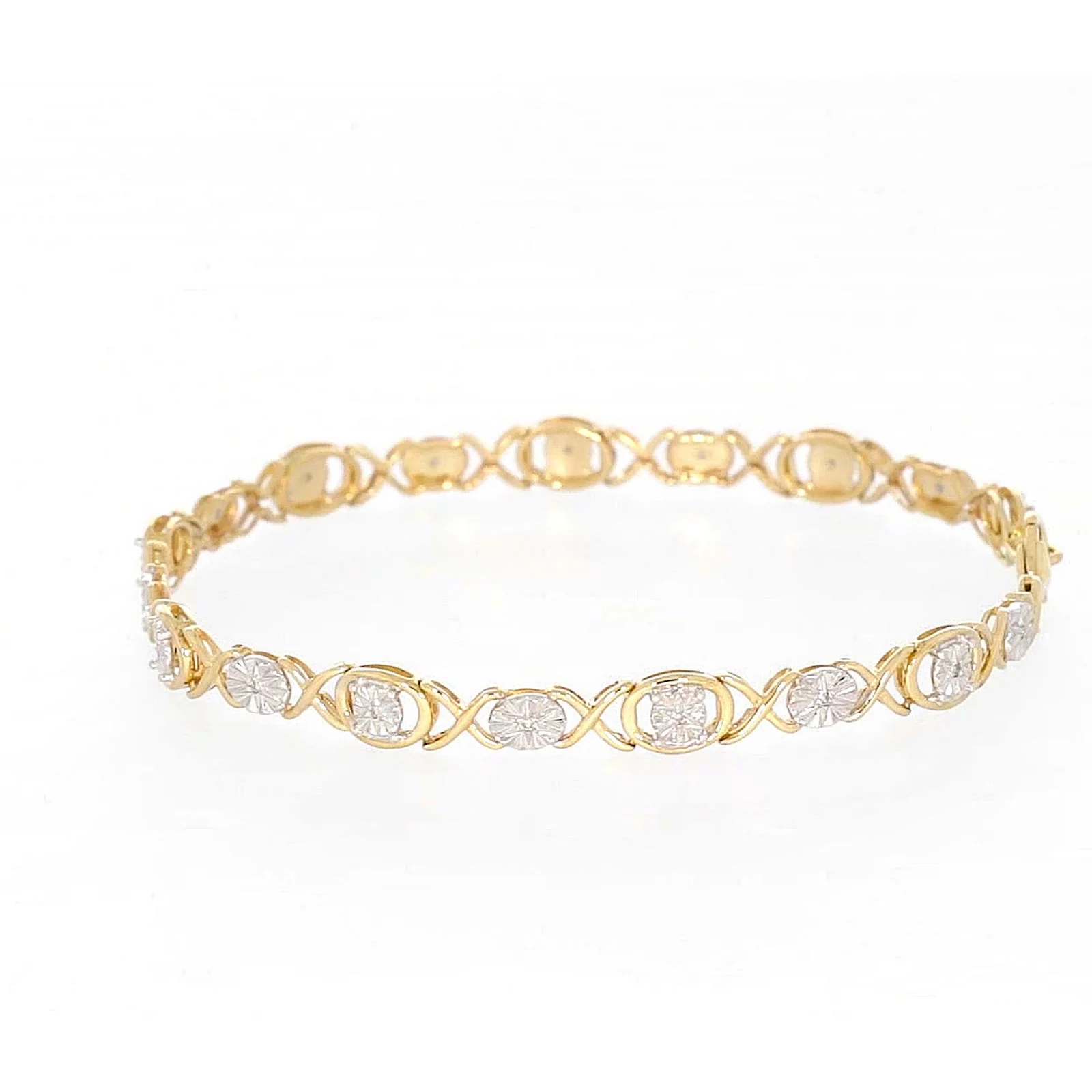 9ct Yellow Gold & Diamond Set Bracelet - Image 20