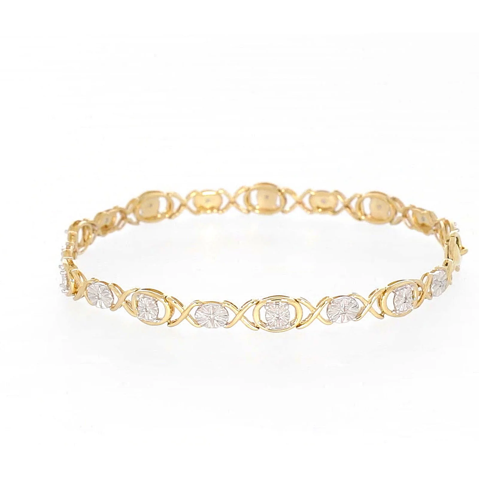 9ct Yellow Gold & Diamond Set Bracelet - Image 21