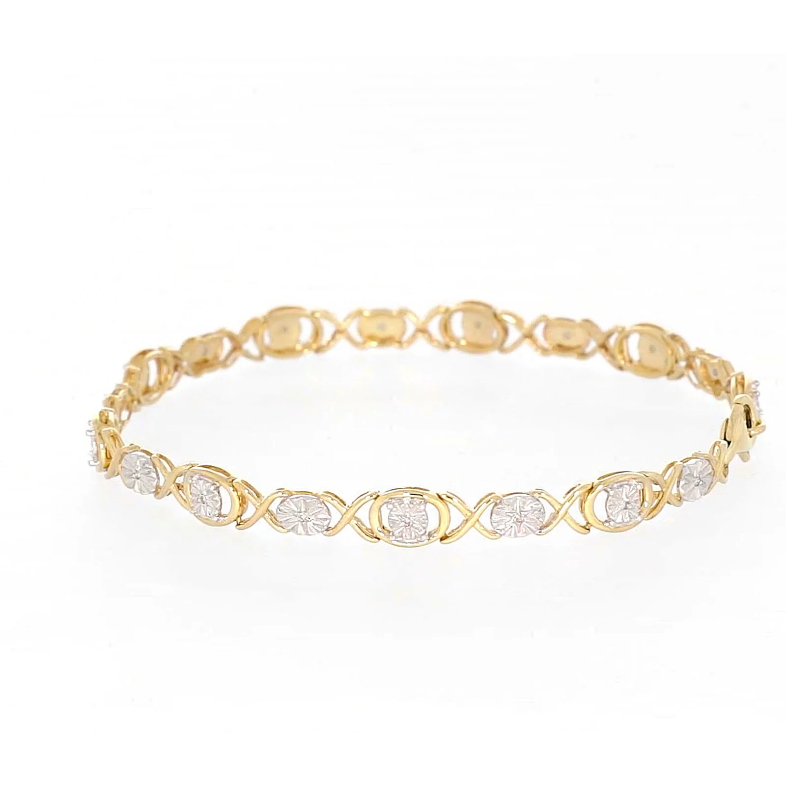 9ct Yellow Gold & Diamond Set Bracelet - Image 23