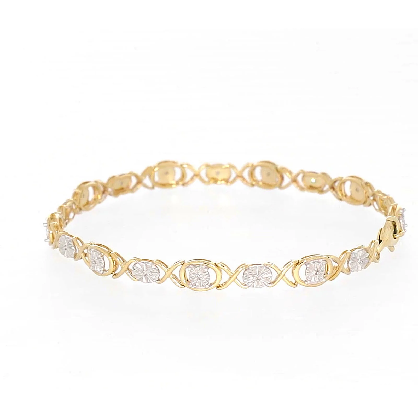 9ct Yellow Gold & Diamond Set Bracelet - Image 24
