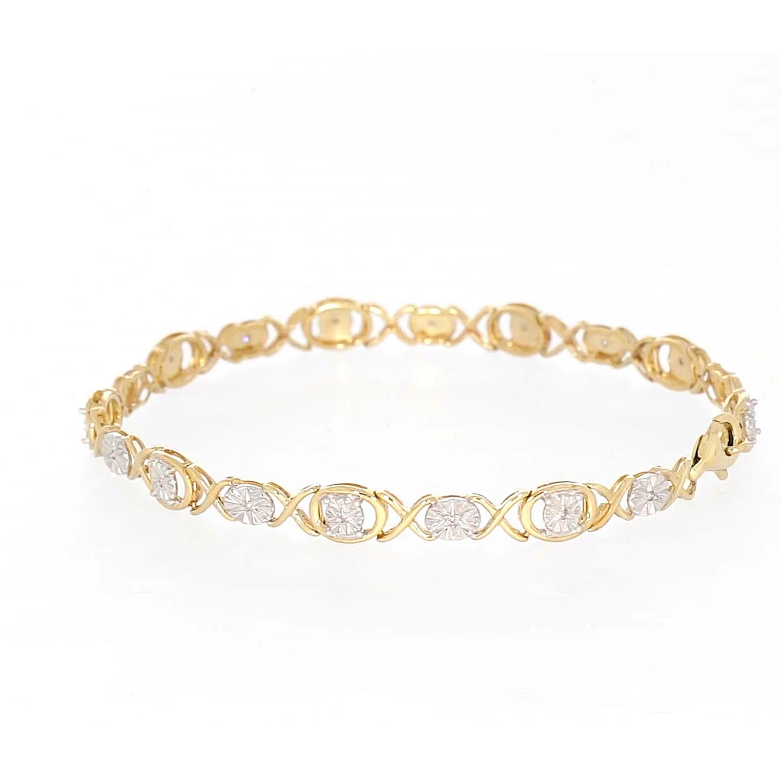 9ct Yellow Gold & Diamond Set Bracelet - Image 25