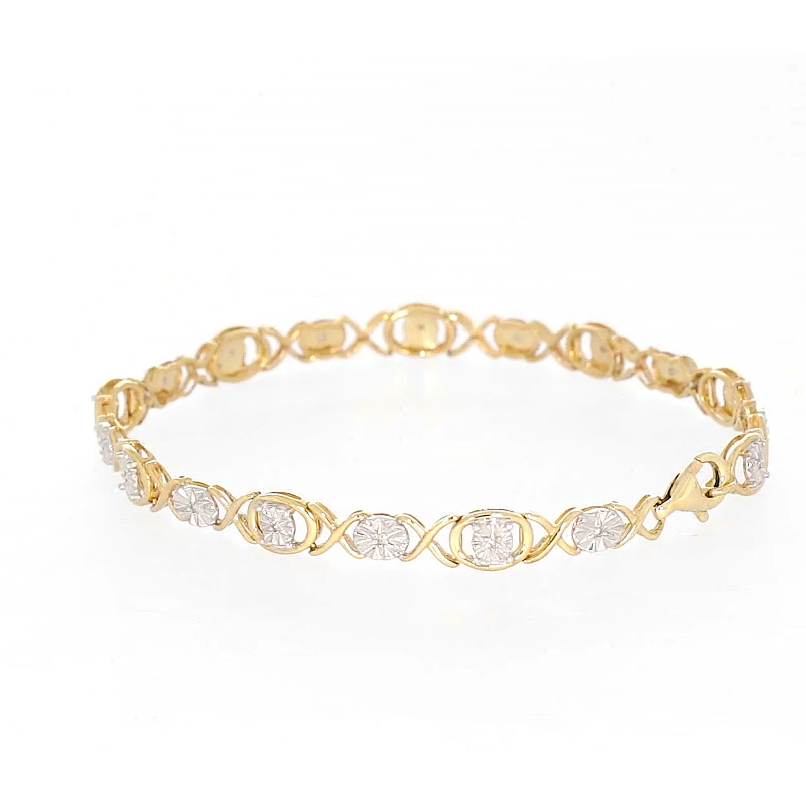 9ct Yellow Gold & Diamond Set Bracelet - Image 28