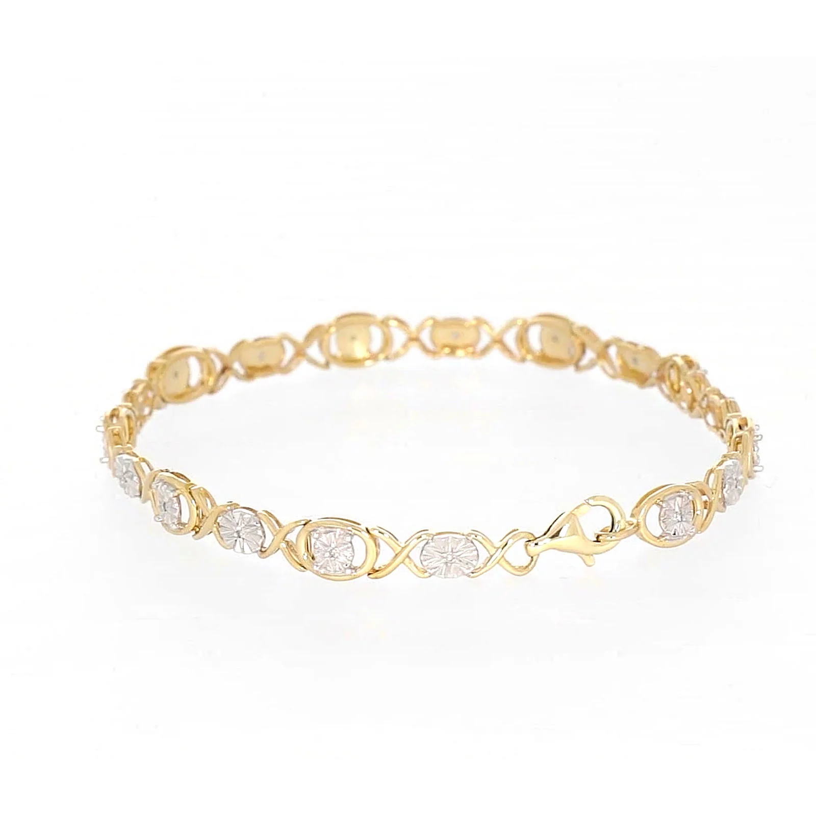 9ct Yellow Gold & Diamond Set Bracelet - Image 33