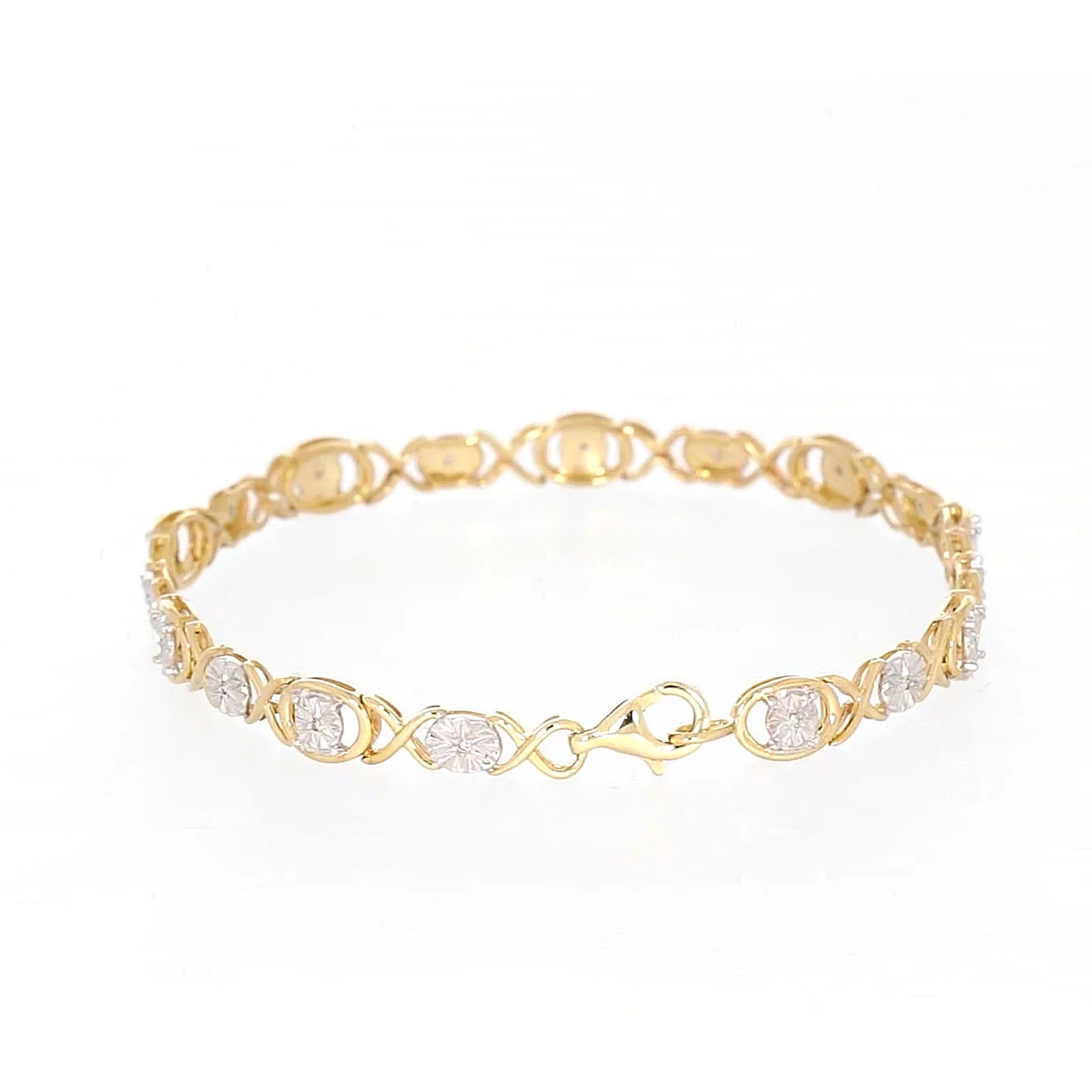 9ct Yellow Gold & Diamond Set Bracelet - Image 36