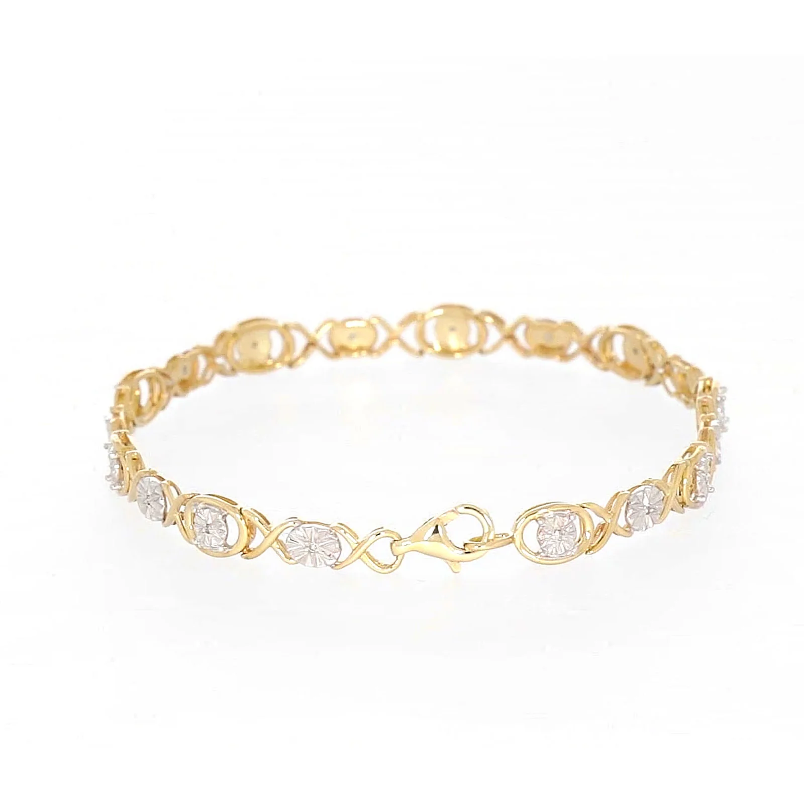 9ct Yellow Gold & Diamond Set Bracelet - Image 37