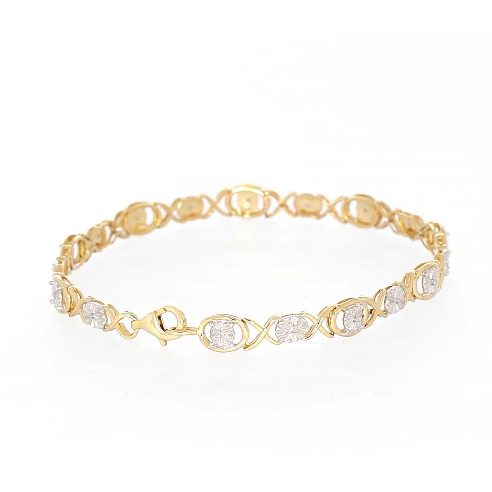 9ct Yellow Gold & Diamond Set Bracelet - Image 43