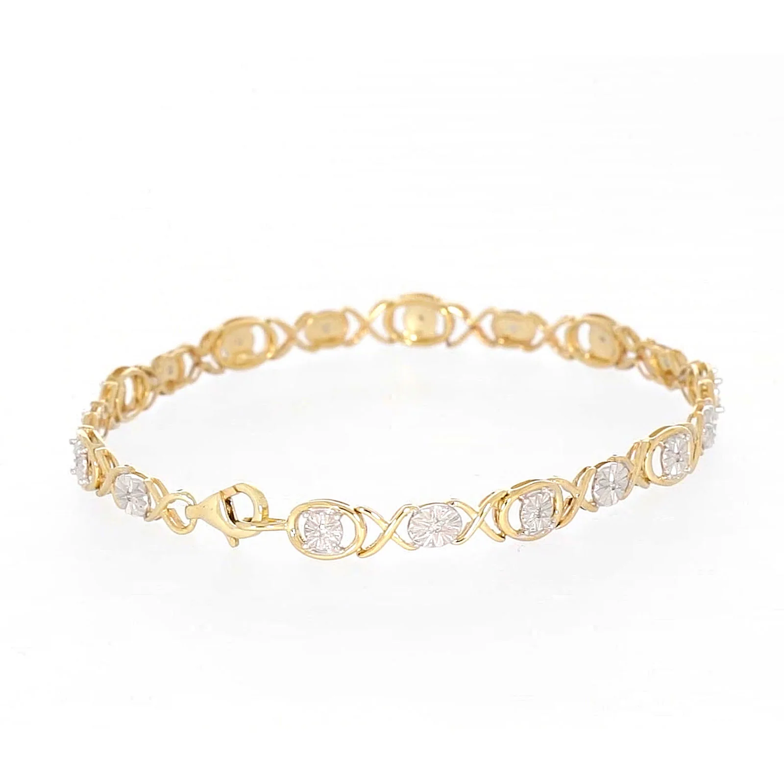 9ct Yellow Gold & Diamond Set Bracelet - Image 44