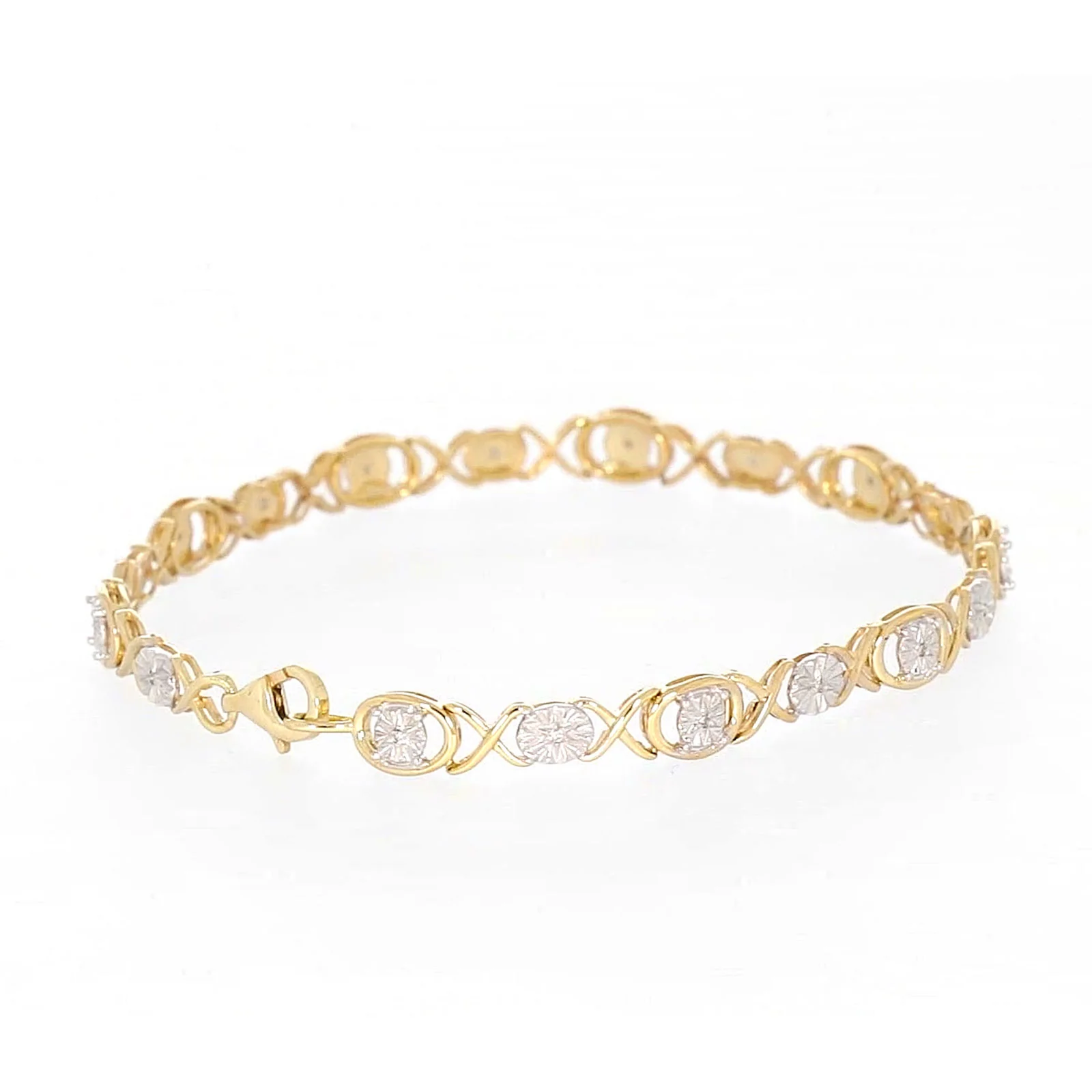 9ct Yellow Gold & Diamond Set Bracelet - Image 45