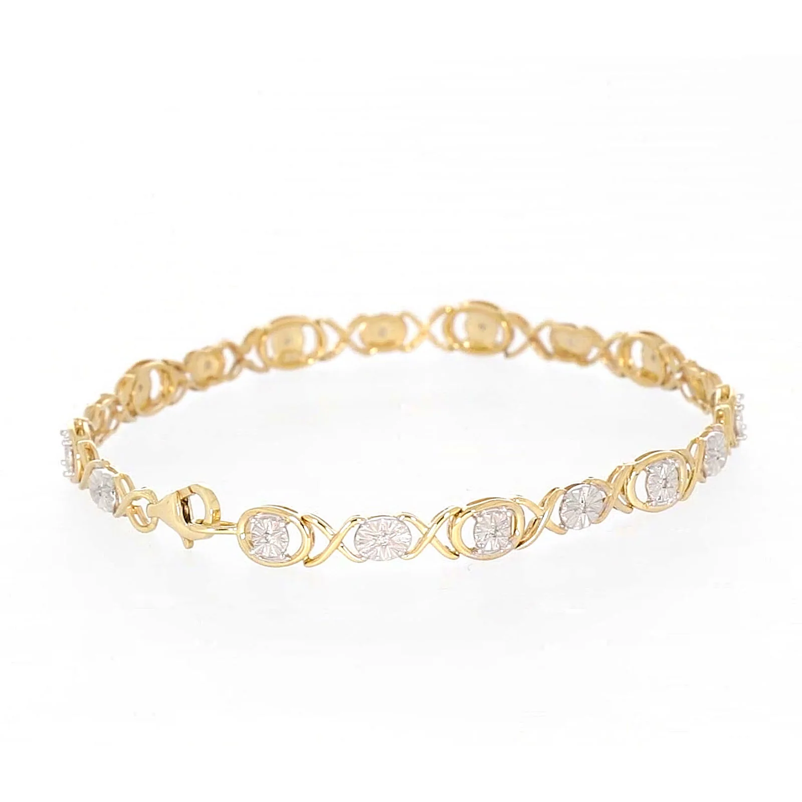9ct Yellow Gold & Diamond Set Bracelet - Image 46