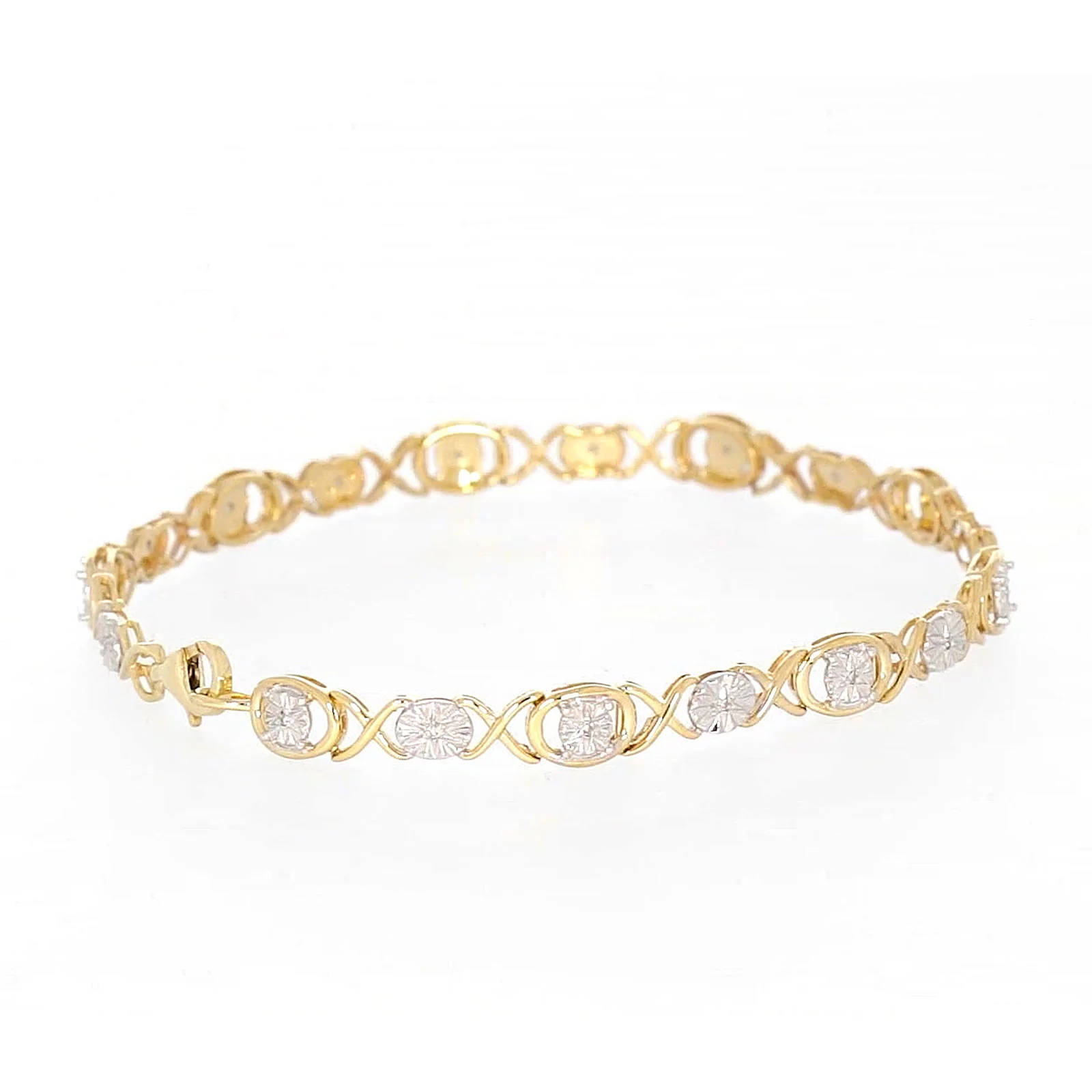 9ct Yellow Gold & Diamond Set Bracelet - Image 48