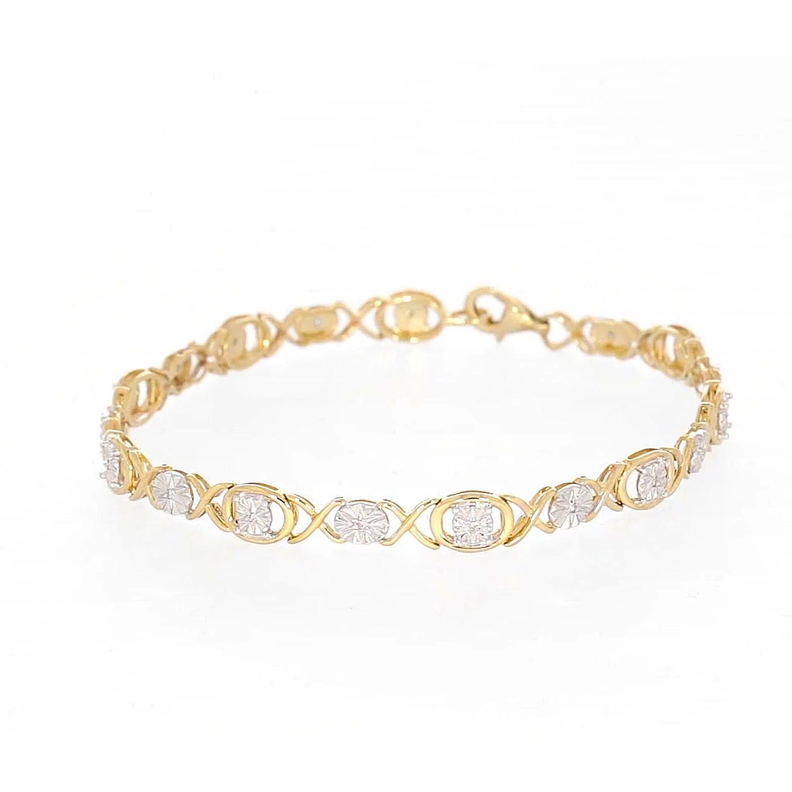 9ct Yellow Gold & Diamond Set Bracelet - Image 5