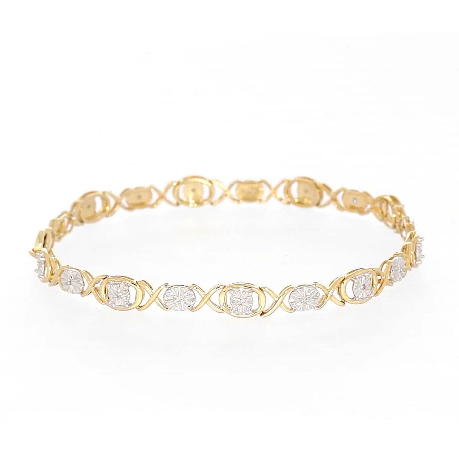 9ct Yellow Gold & Diamond Set Bracelet - Image 56