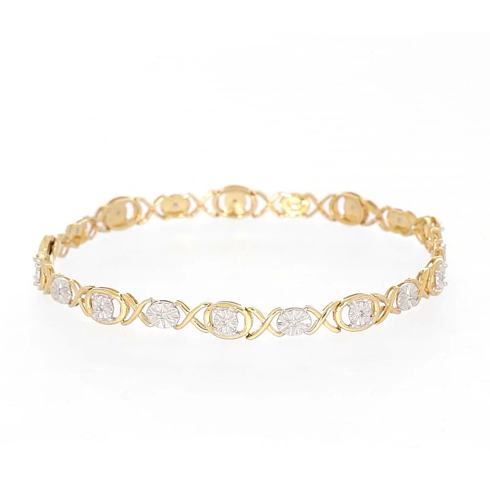 9ct Yellow Gold & Diamond Set Bracelet - Image 58