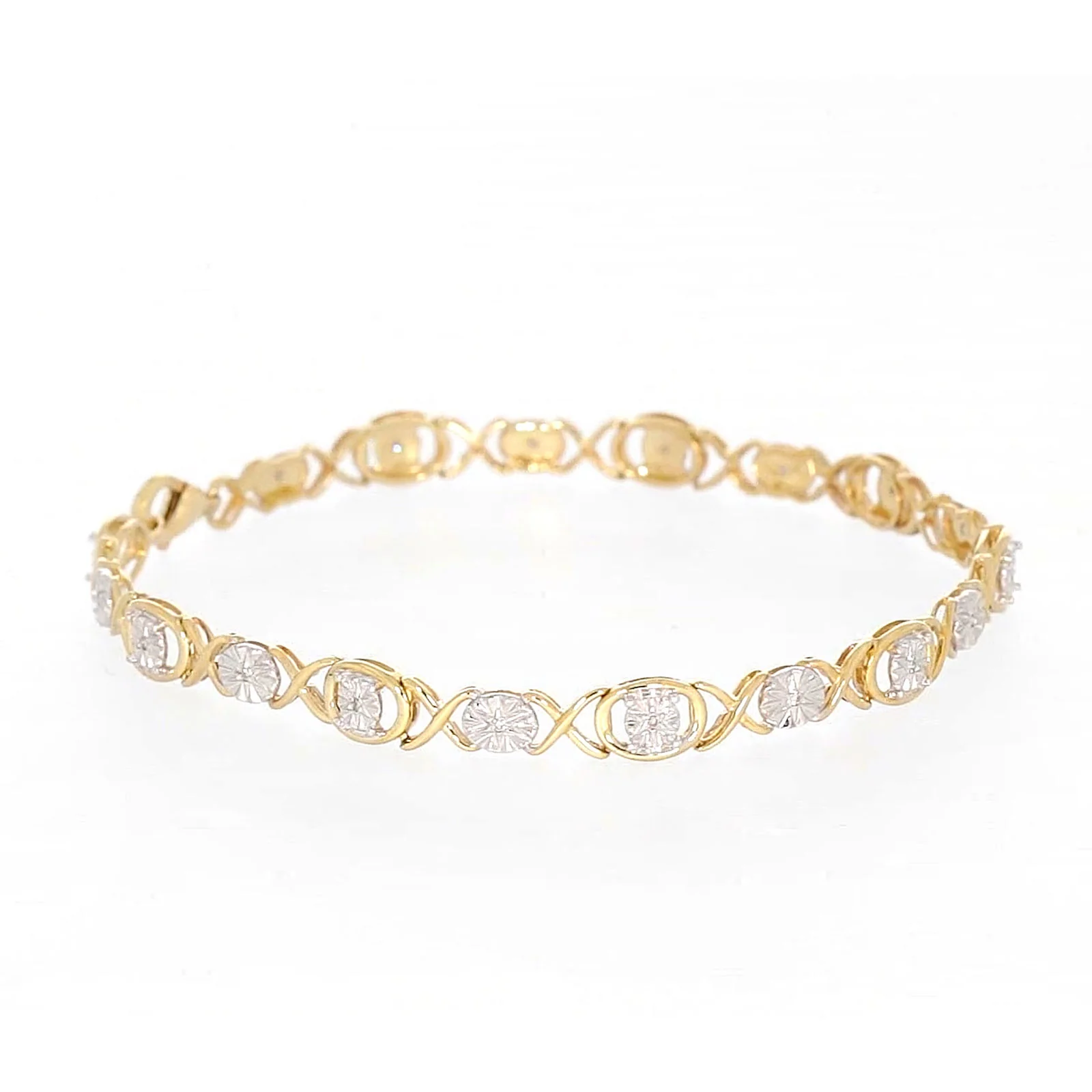 9ct Yellow Gold & Diamond Set Bracelet - Image 62