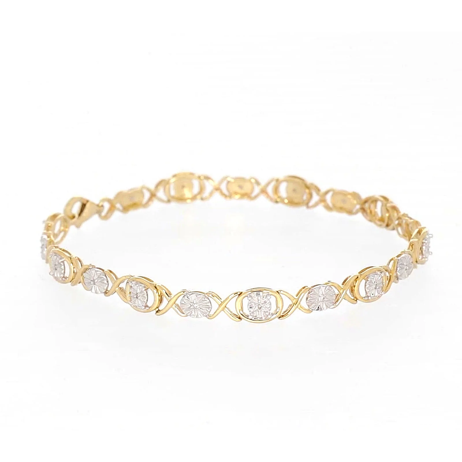 9ct Yellow Gold & Diamond Set Bracelet - Image 63