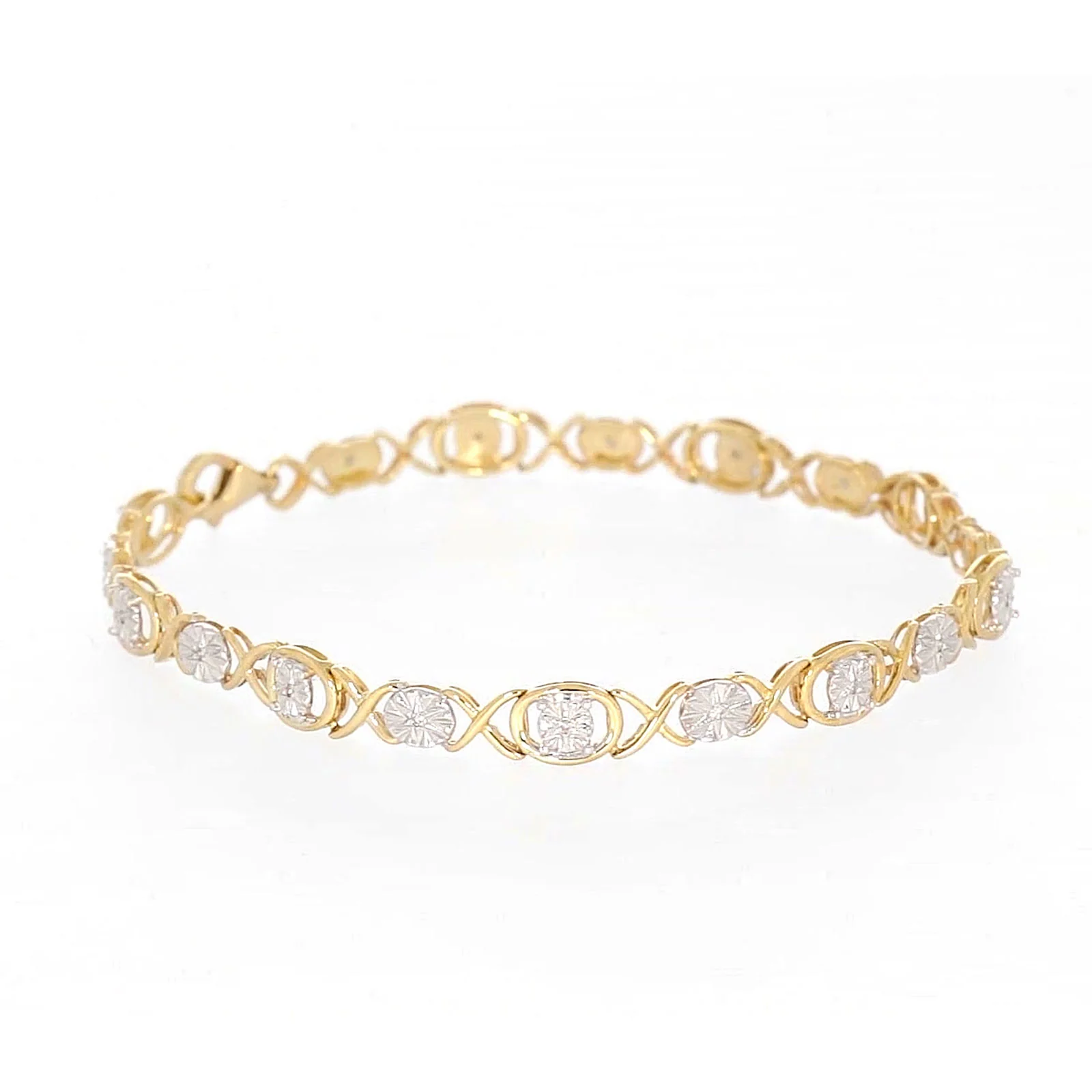 9ct Yellow Gold & Diamond Set Bracelet - Image 64