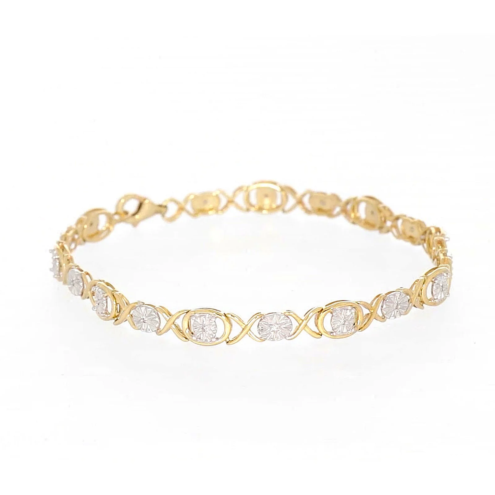 9ct Yellow Gold & Diamond Set Bracelet - Image 67