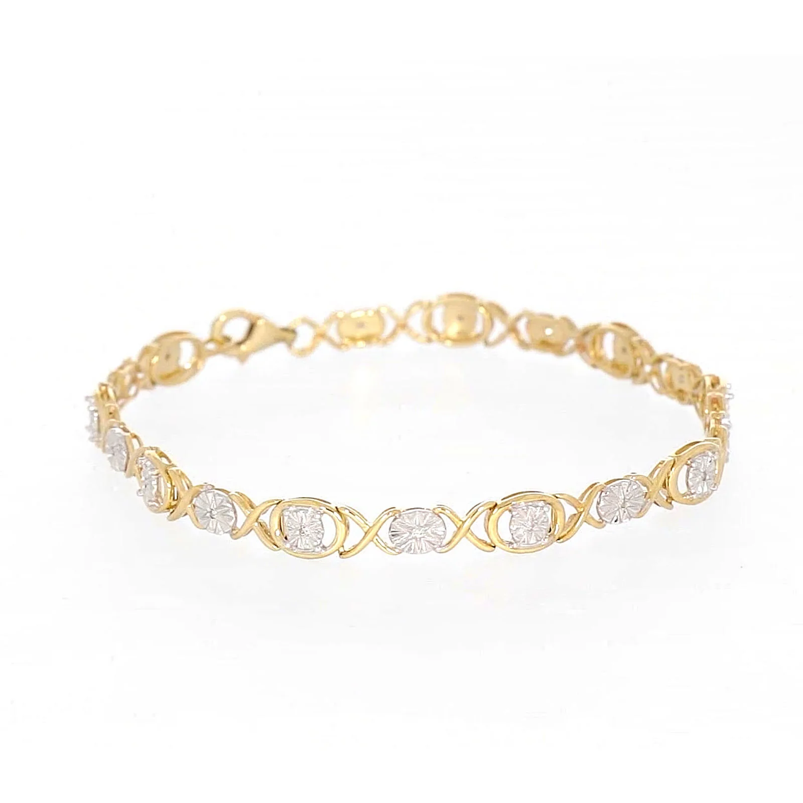 9ct Yellow Gold & Diamond Set Bracelet - Image 68