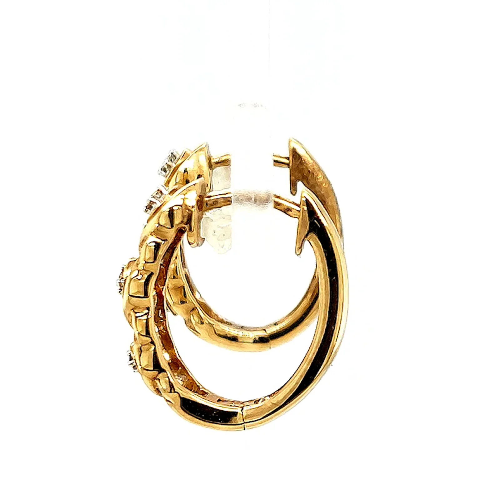 9ct Yellow Gold & Diamond Set Huggie Earrings - Image 21