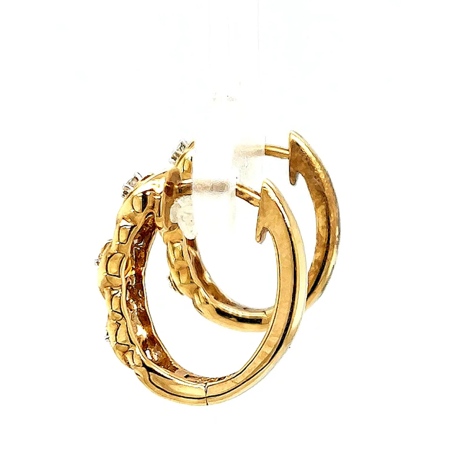 9ct Yellow Gold & Diamond Set Huggie Earrings - Image 23