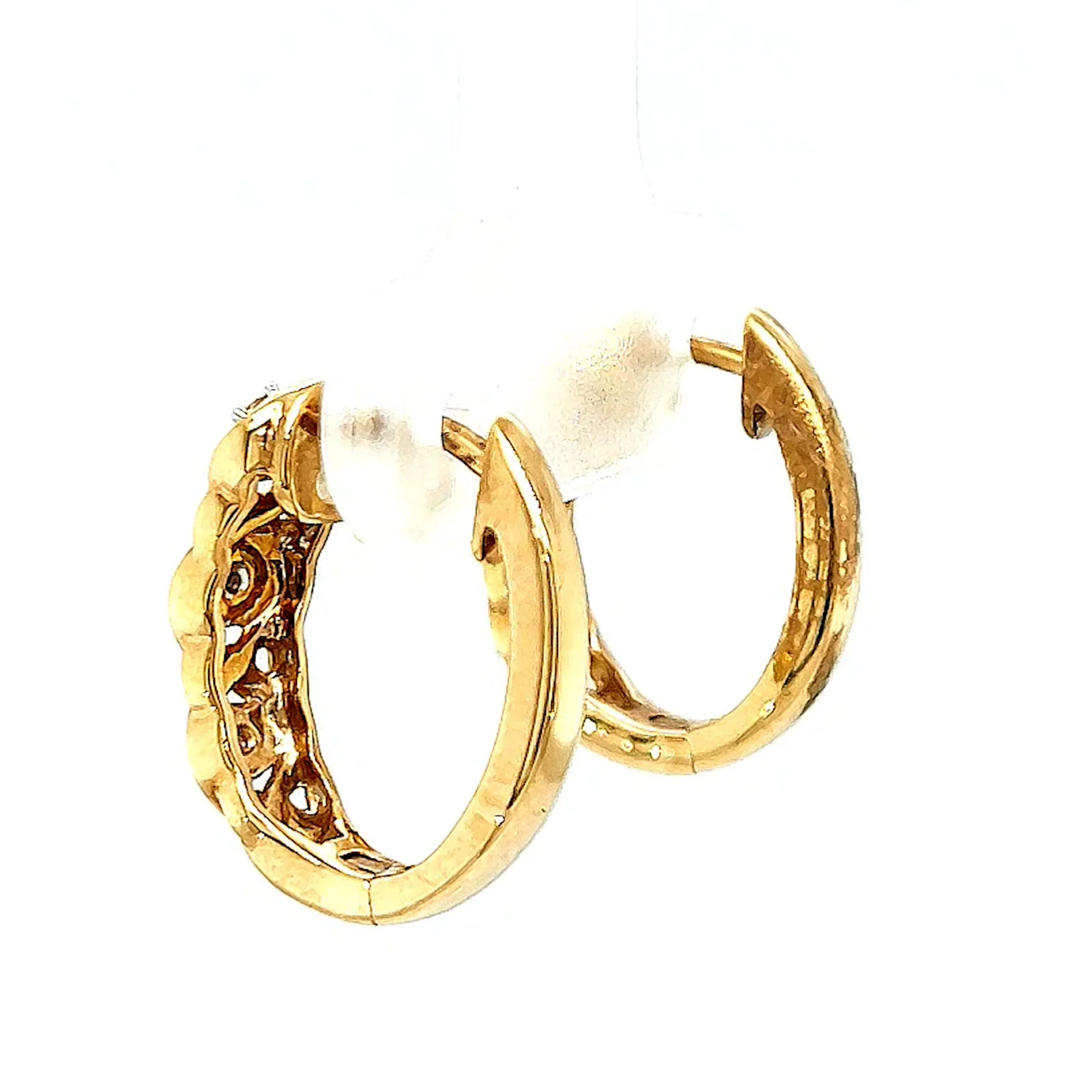 9ct Yellow Gold & Diamond Set Huggie Earrings - Image 27