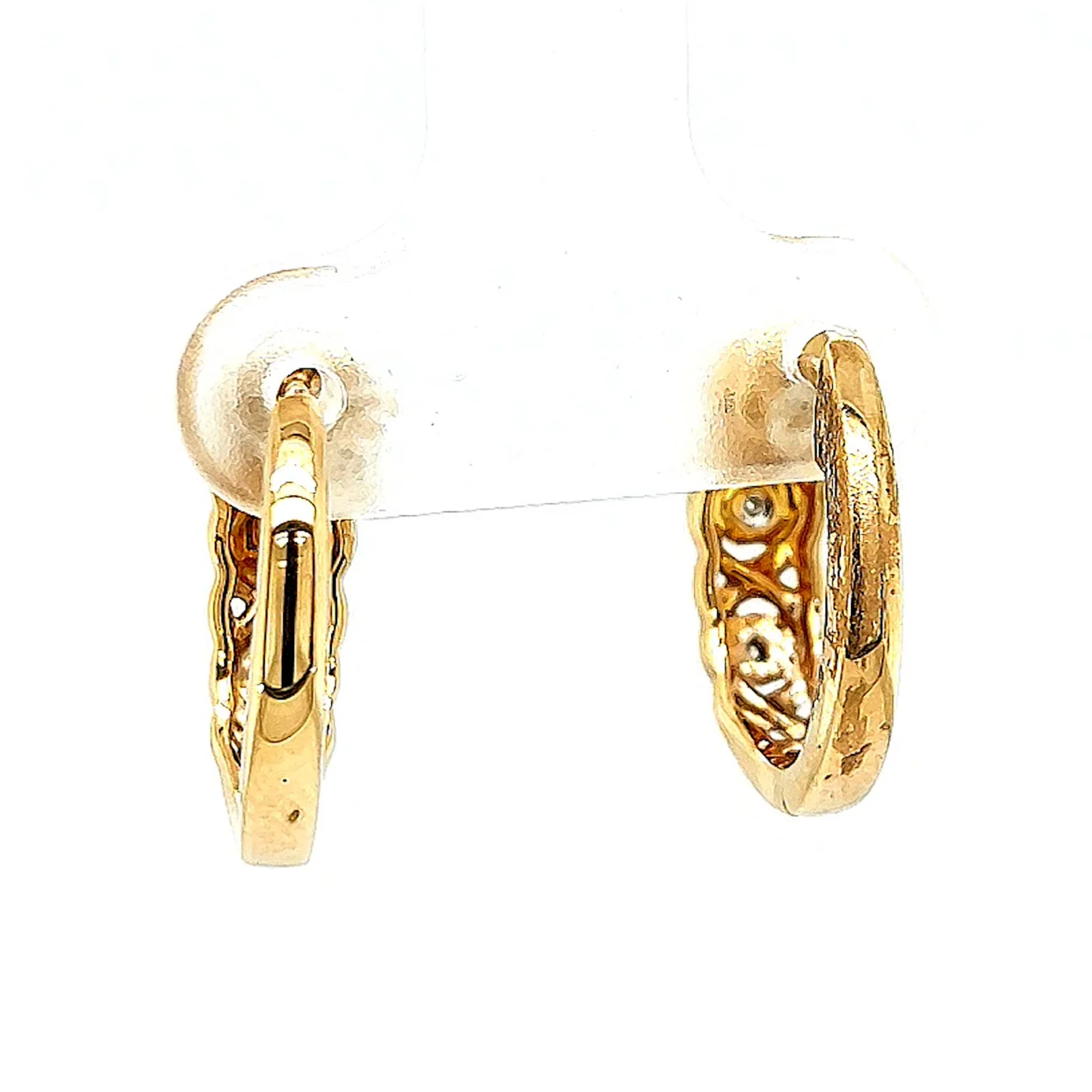 9ct Yellow Gold & Diamond Set Huggie Earrings - Image 36