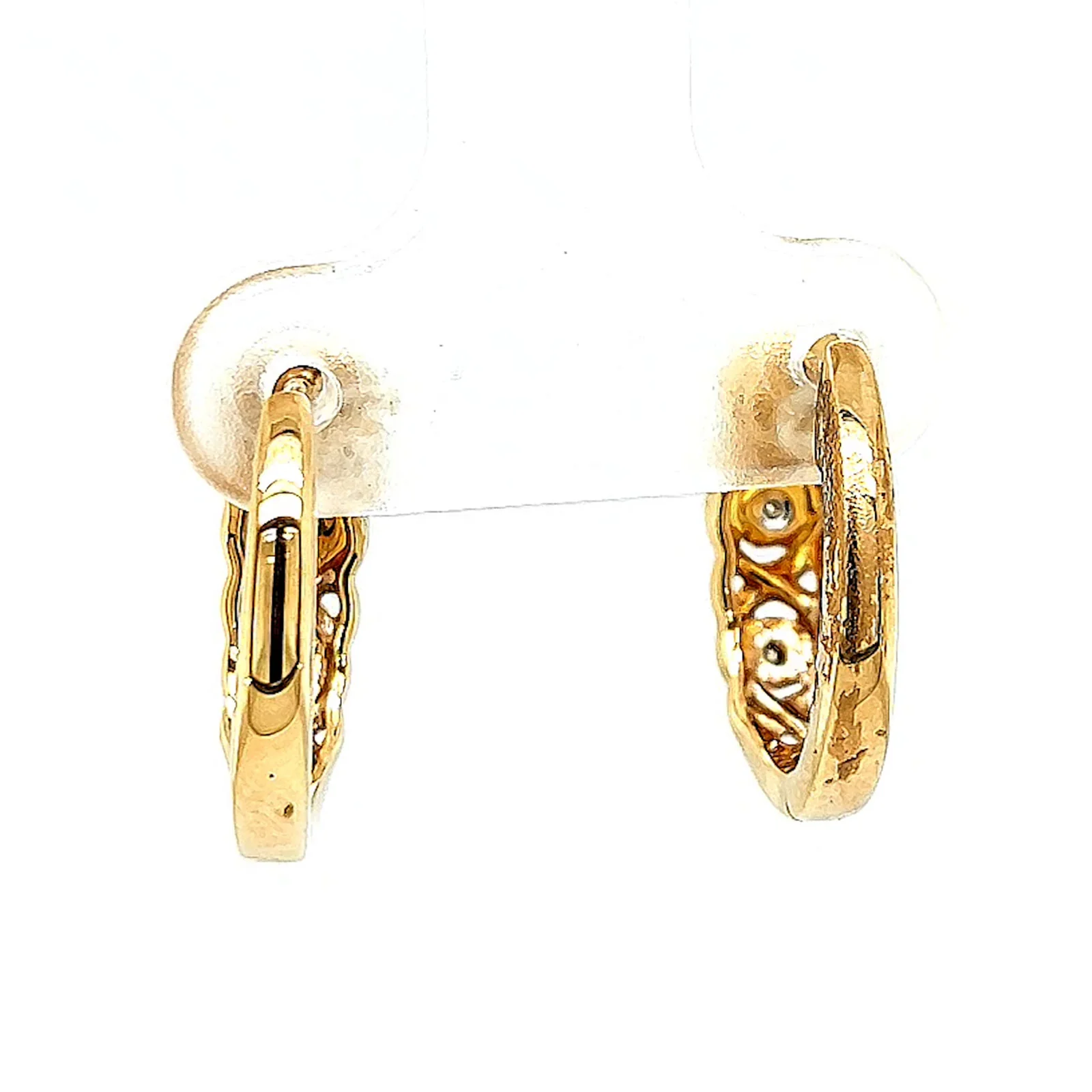 9ct Yellow Gold & Diamond Set Huggie Earrings - Image 37