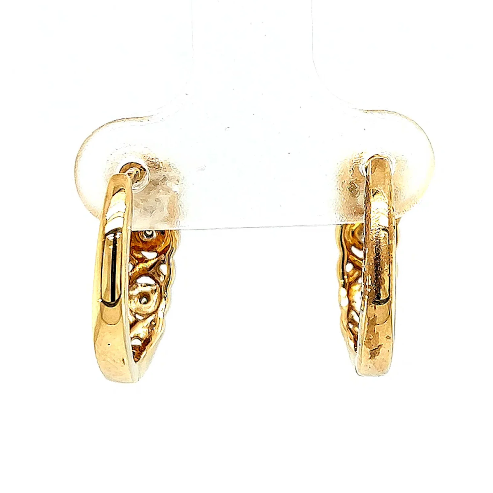 9ct Yellow Gold & Diamond Set Huggie Earrings - Image 39