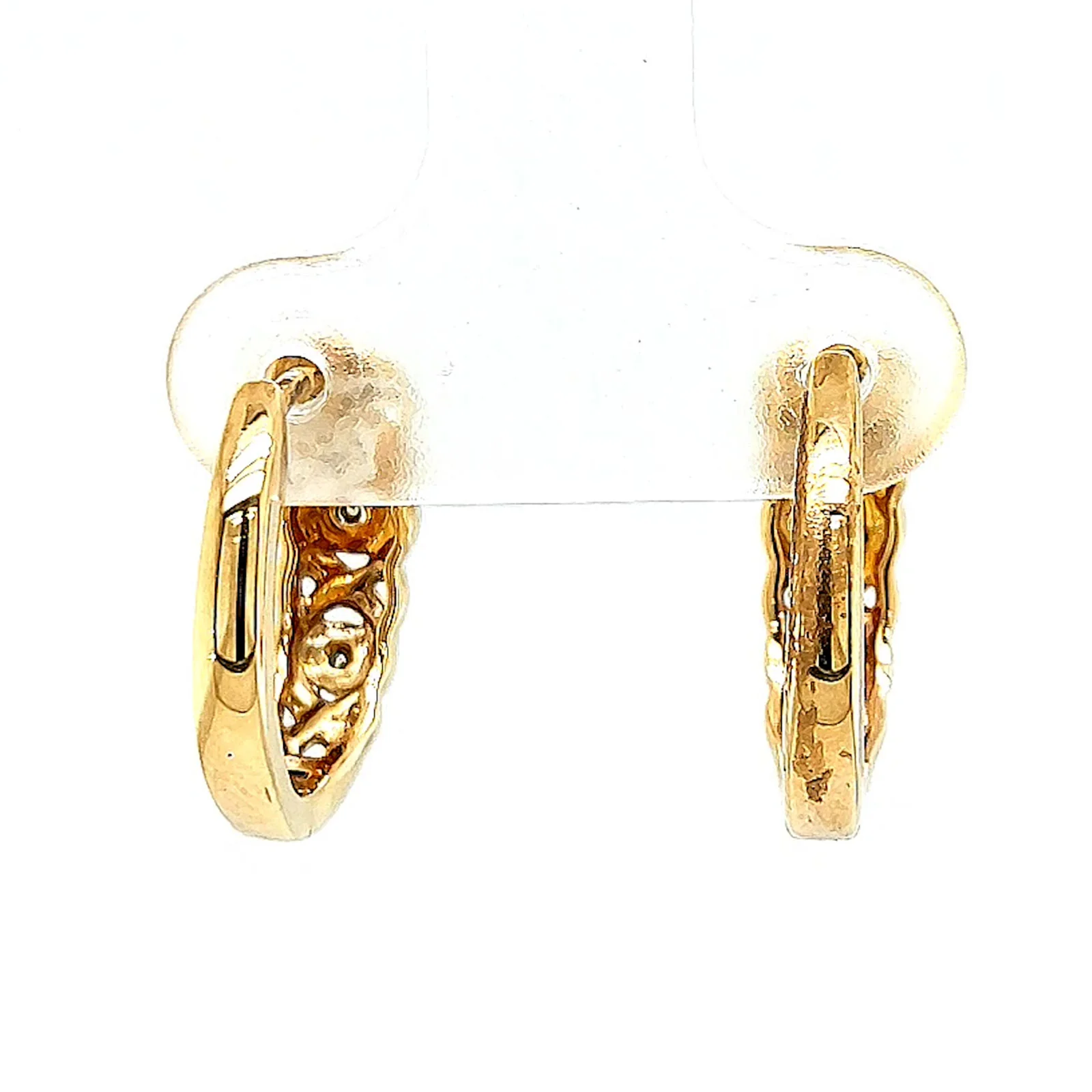9ct Yellow Gold & Diamond Set Huggie Earrings - Image 40