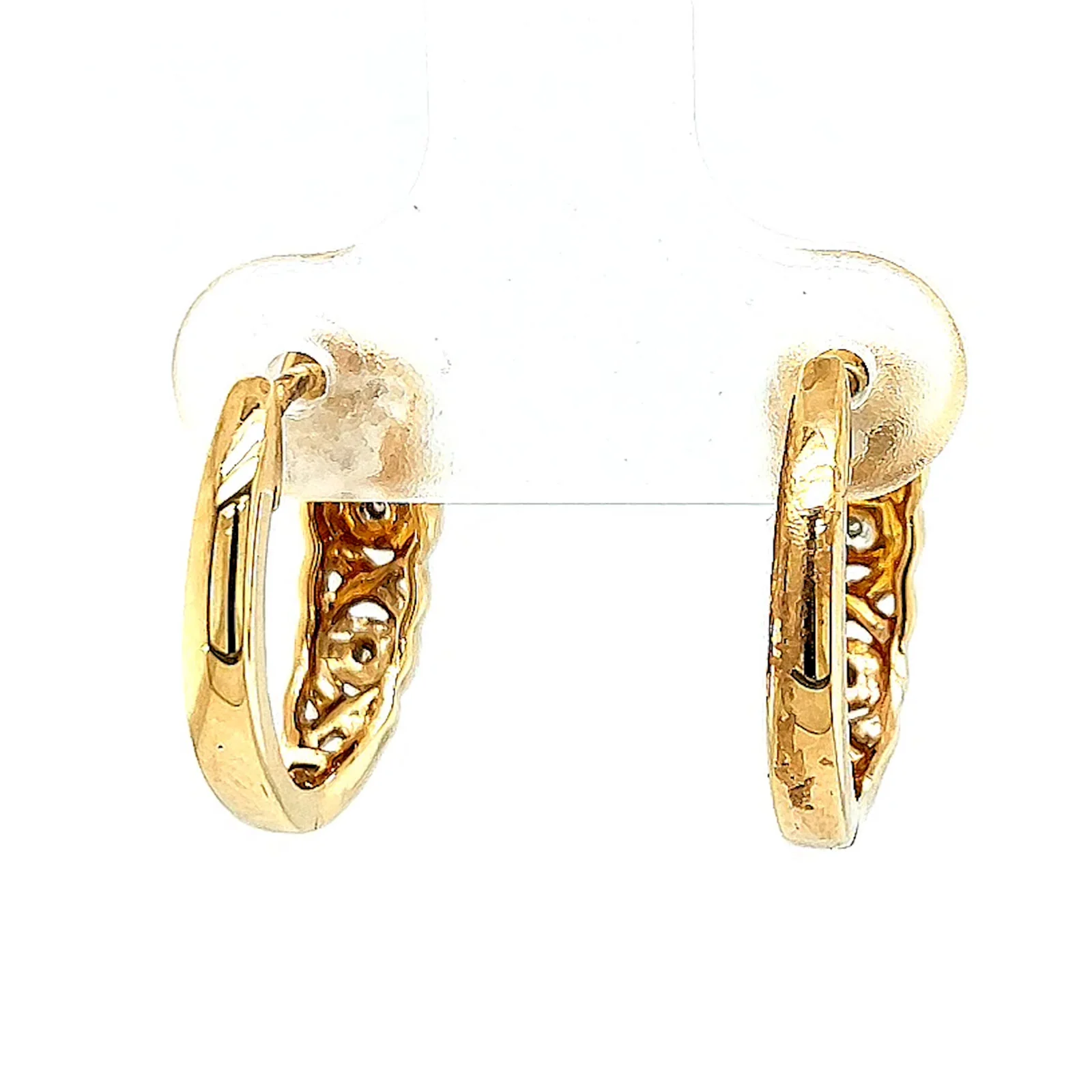 9ct Yellow Gold & Diamond Set Huggie Earrings - Image 41