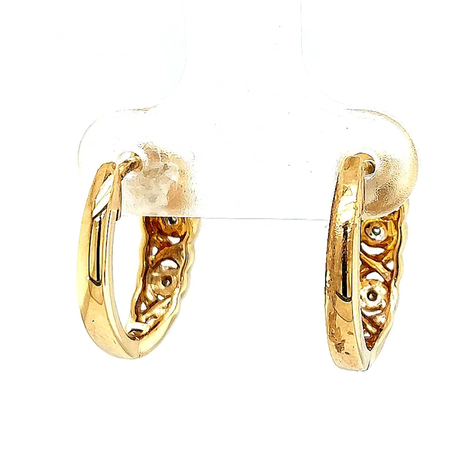 9ct Yellow Gold & Diamond Set Huggie Earrings - Image 42