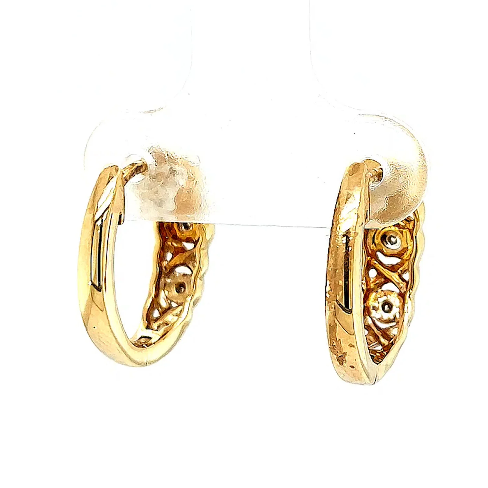9ct Yellow Gold & Diamond Set Huggie Earrings - Image 43