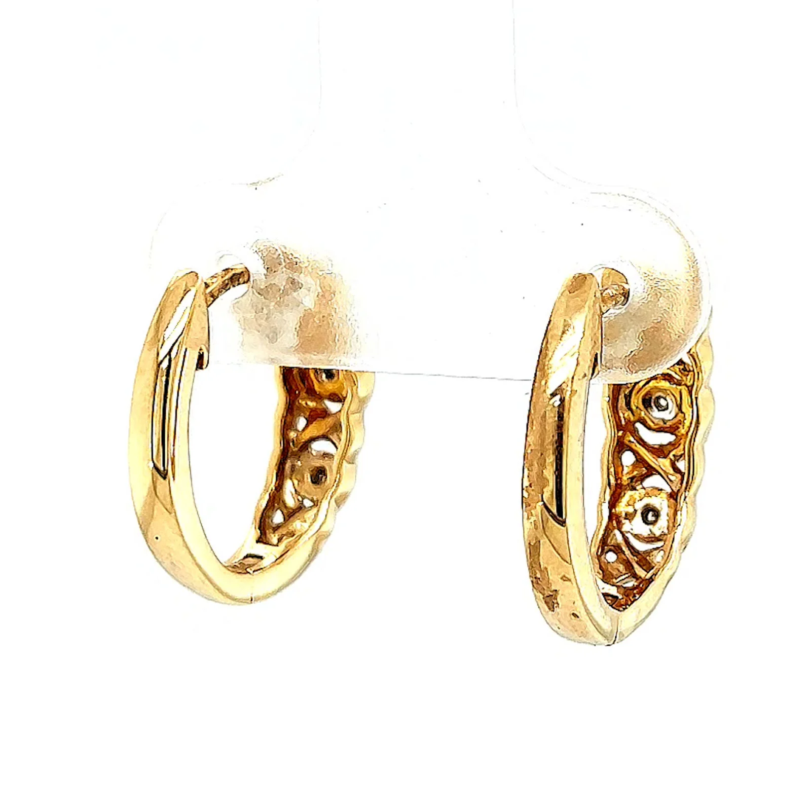 9ct Yellow Gold & Diamond Set Huggie Earrings - Image 44
