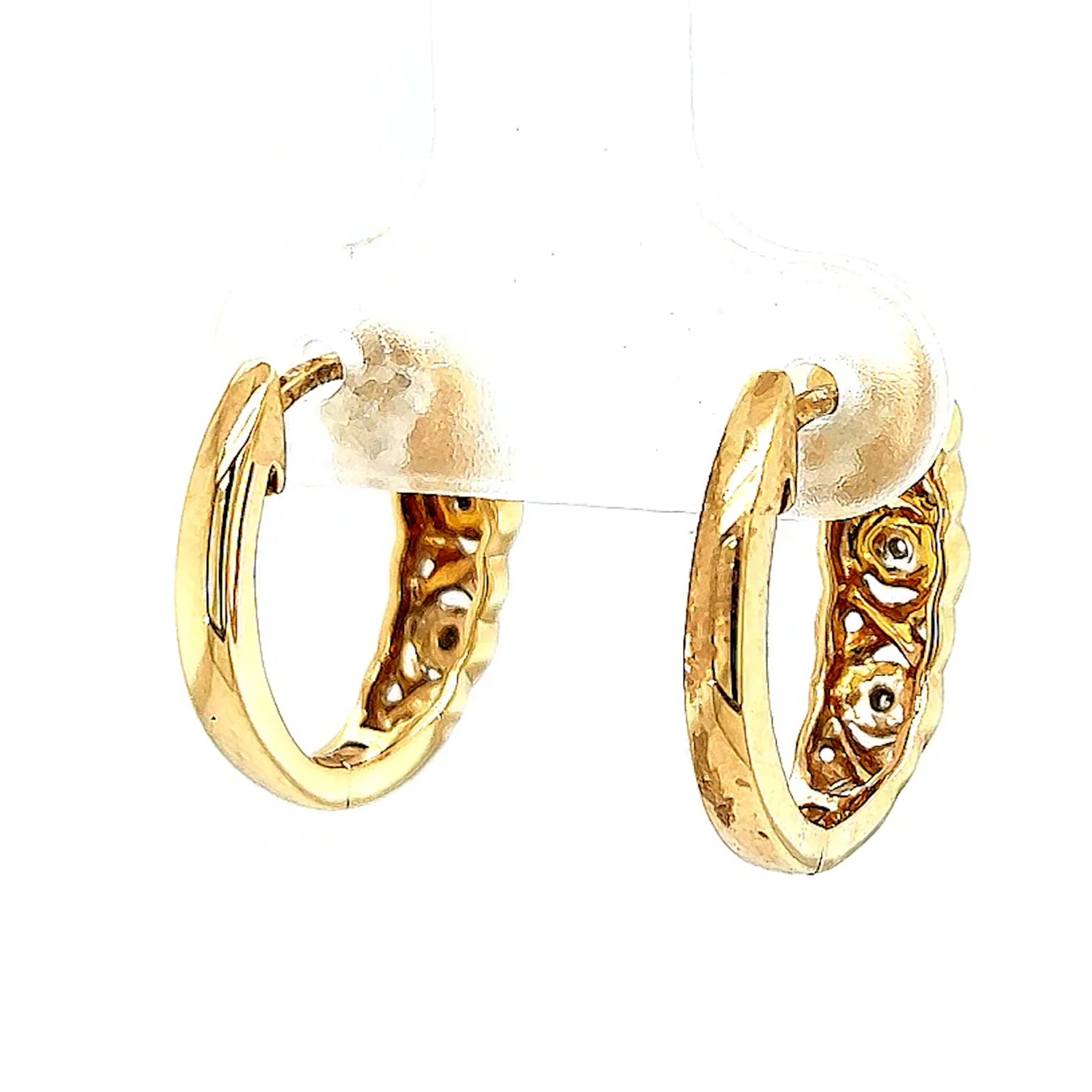 9ct Yellow Gold & Diamond Set Huggie Earrings - Image 45