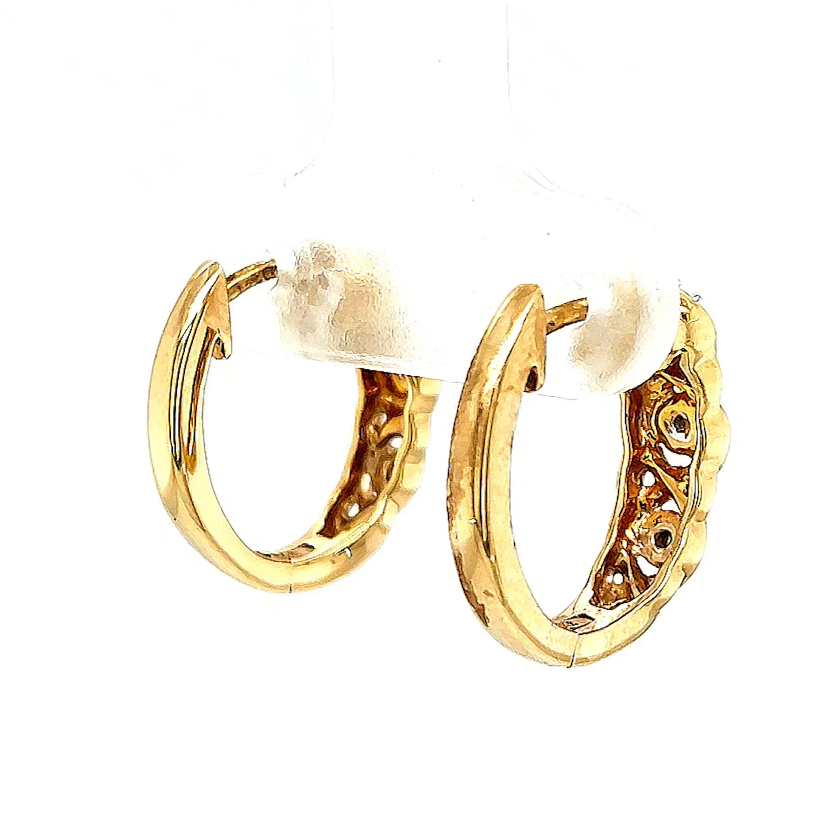 9ct Yellow Gold & Diamond Set Huggie Earrings - Image 48