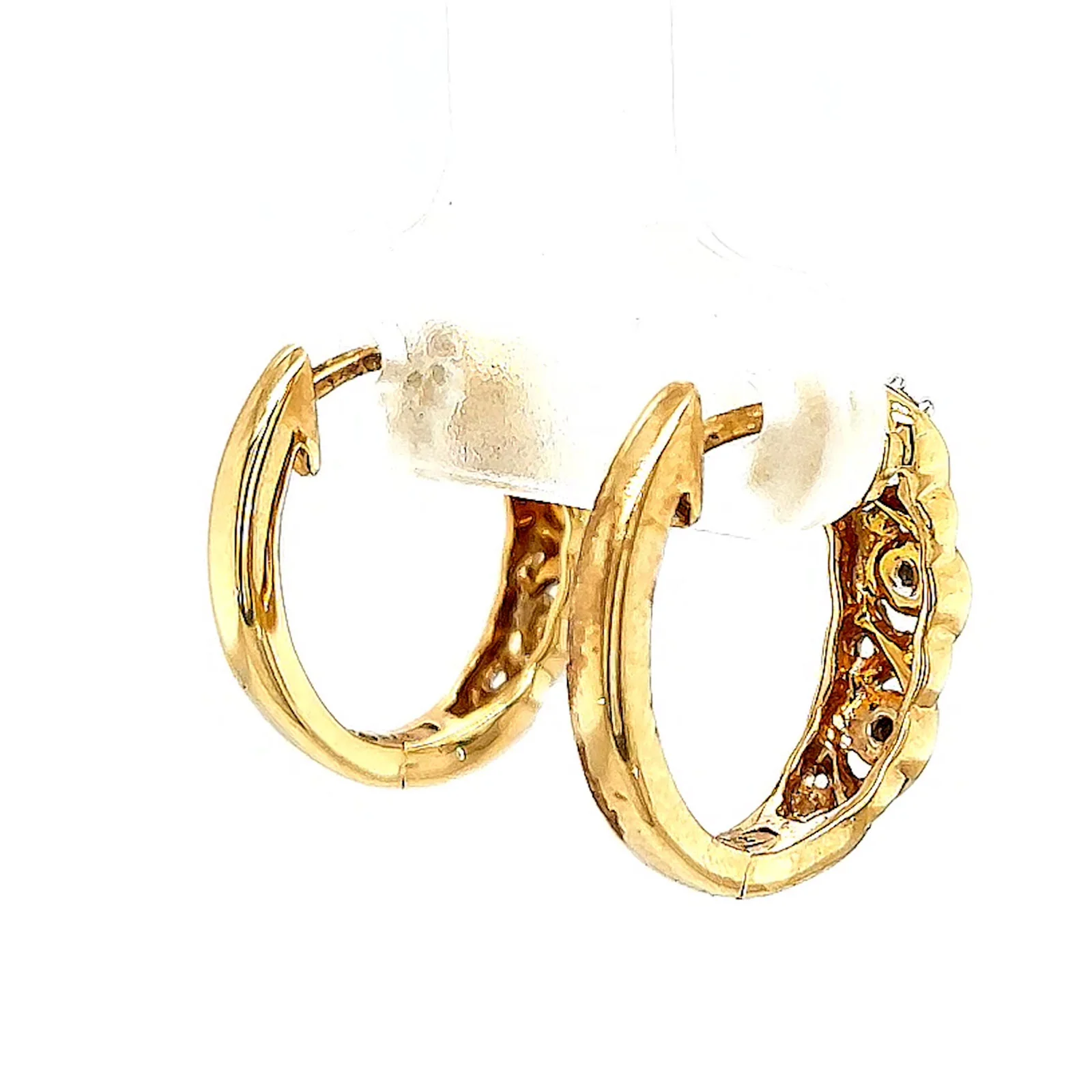 9ct Yellow Gold & Diamond Set Huggie Earrings - Image 49