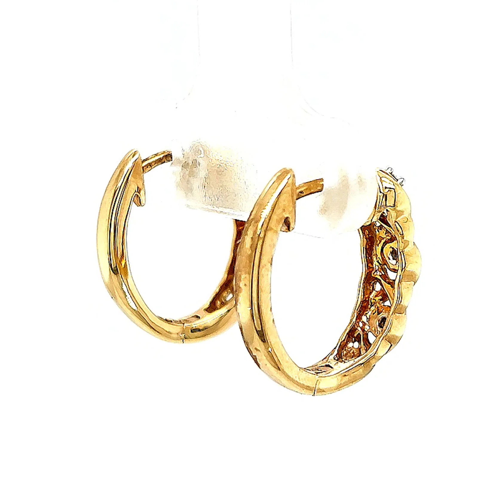 9ct Yellow Gold & Diamond Set Huggie Earrings - Image 50