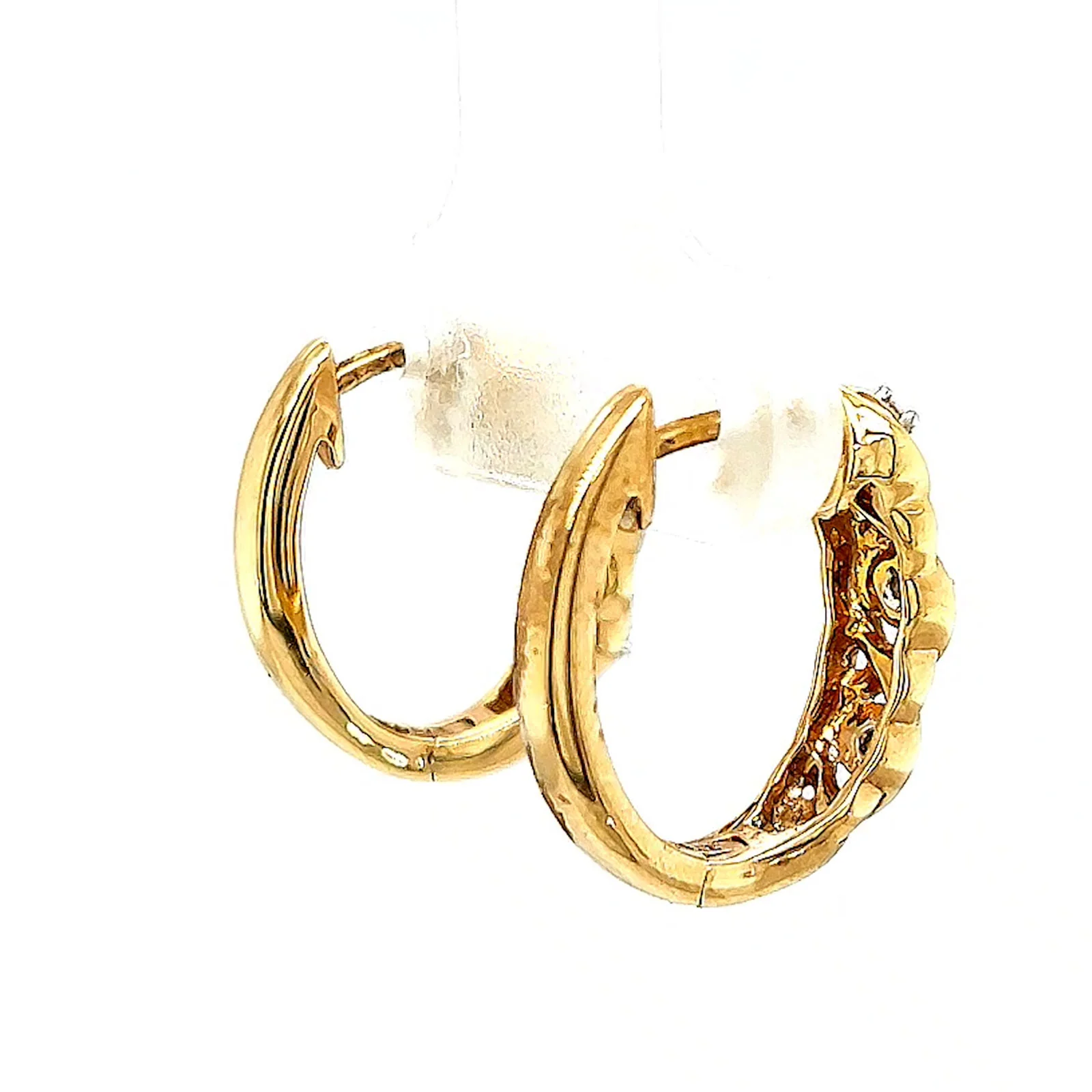 9ct Yellow Gold & Diamond Set Huggie Earrings - Image 51