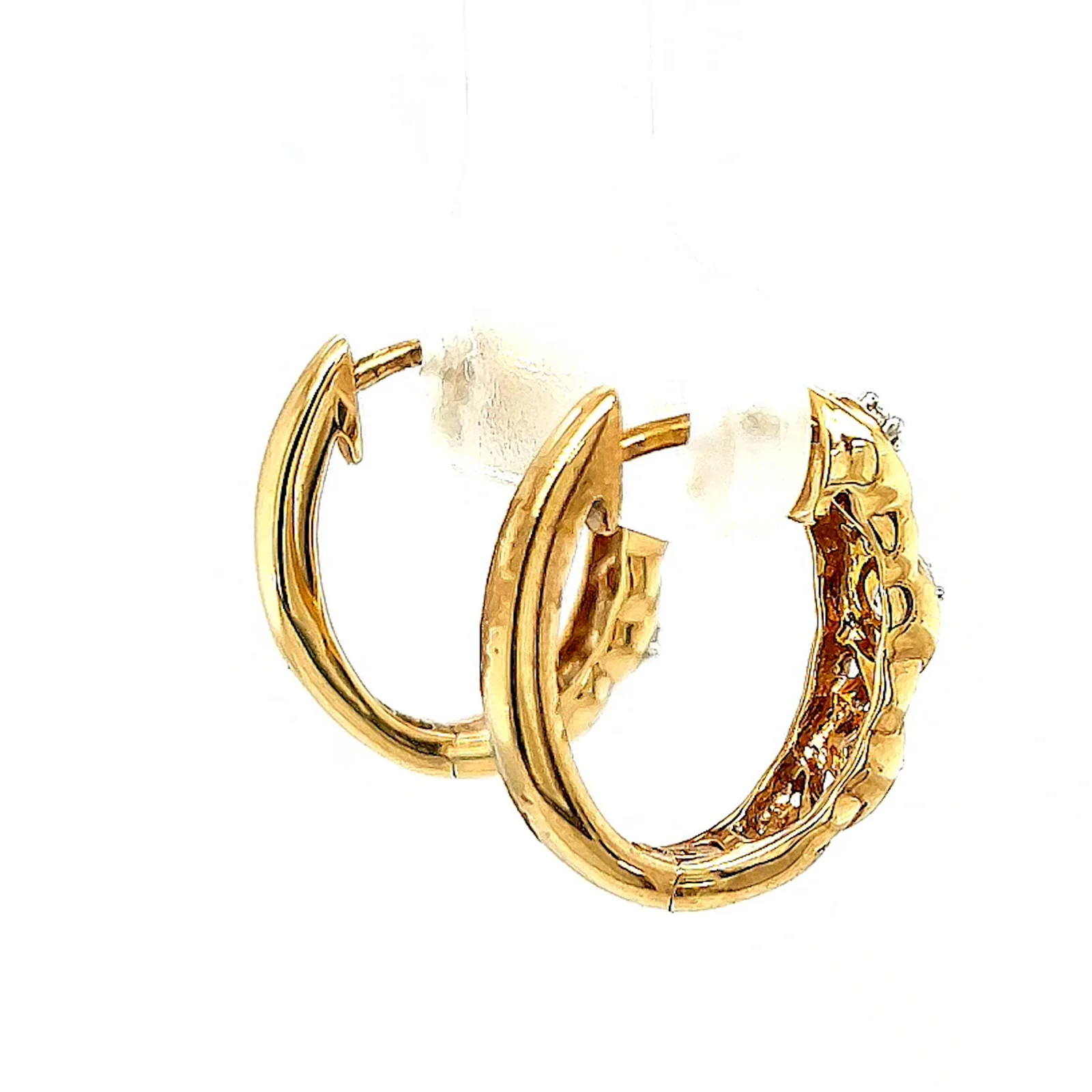 9ct Yellow Gold & Diamond Set Huggie Earrings - Image 52